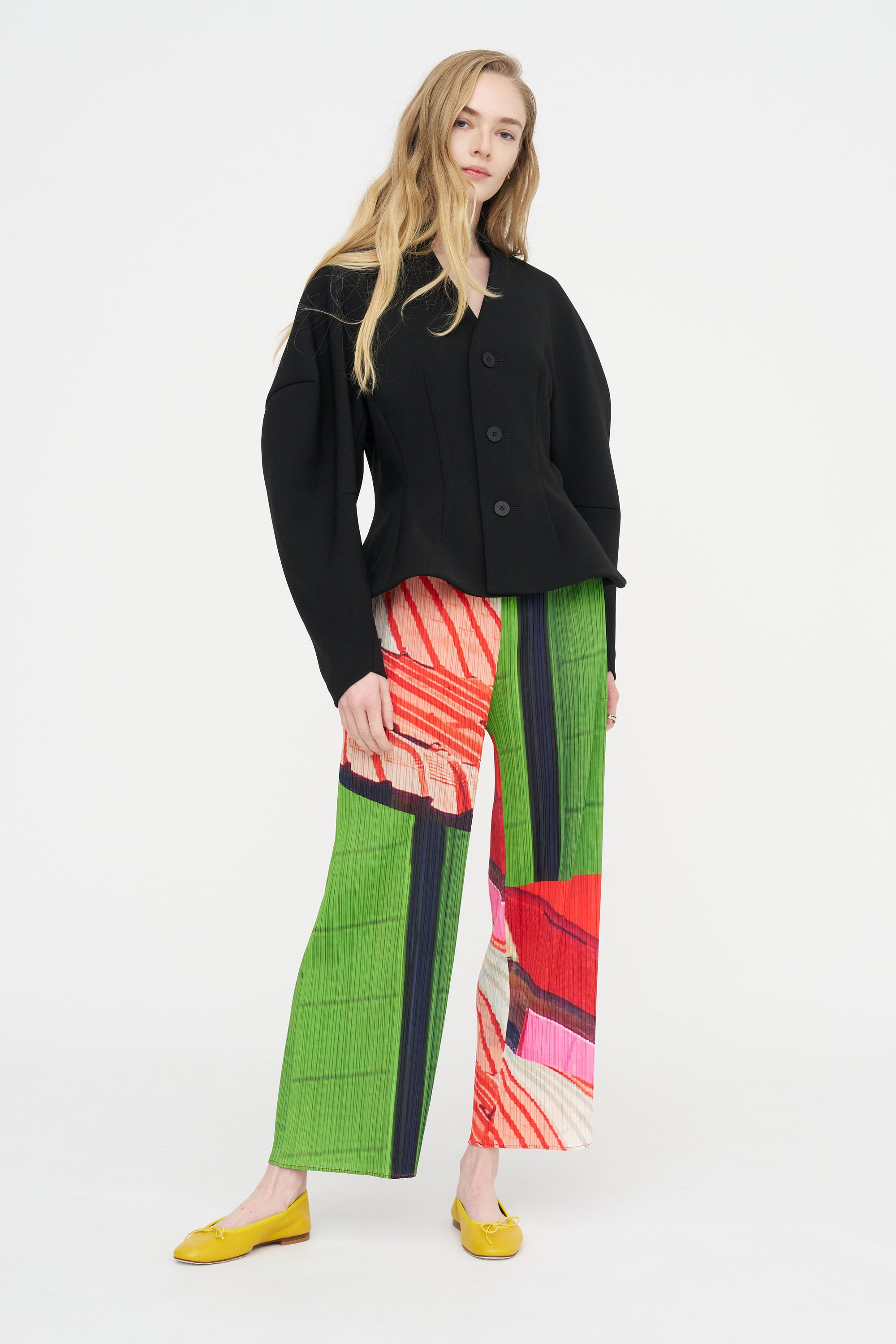 City Collage Pants, Red &amp; Green