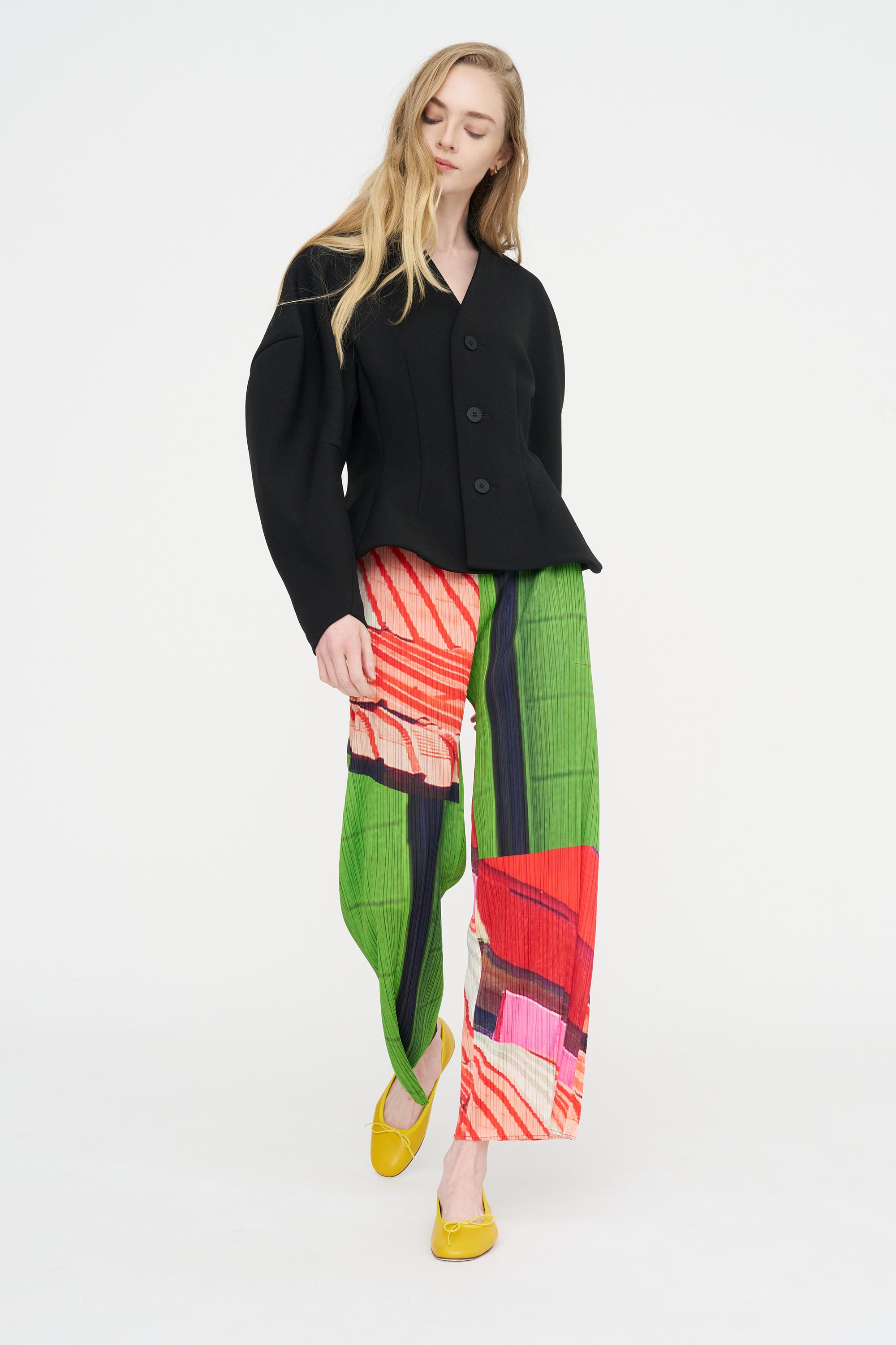 City Collage Pants, Red &amp; Green