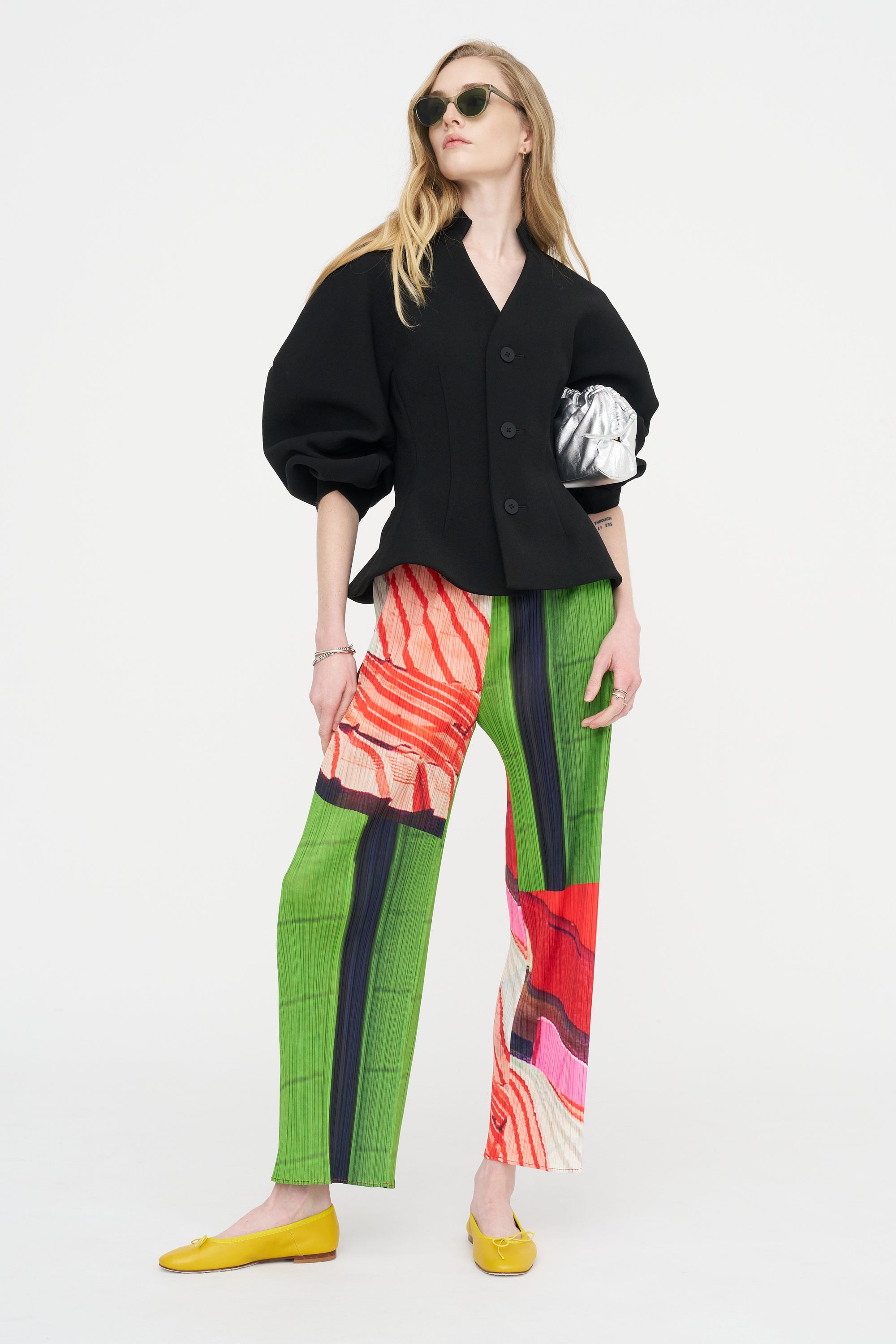 City Collage Pants, Red &amp; Green