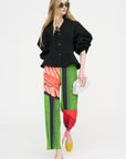 City Collage Pants, Red & Green
