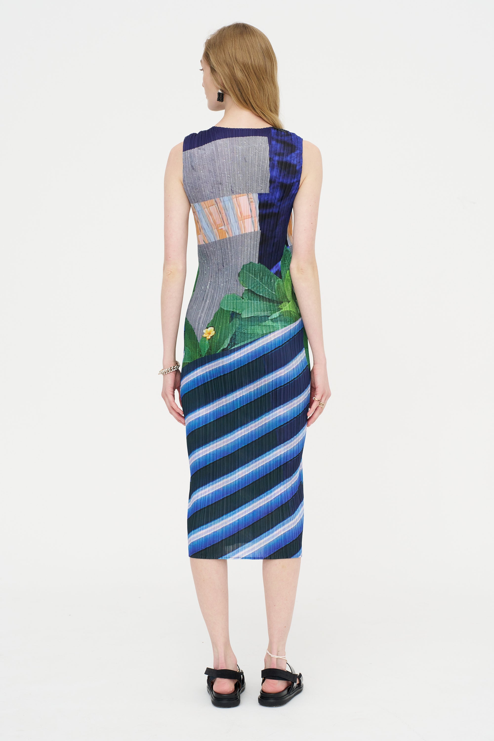 City Collage Dress, Gray &amp; Navy