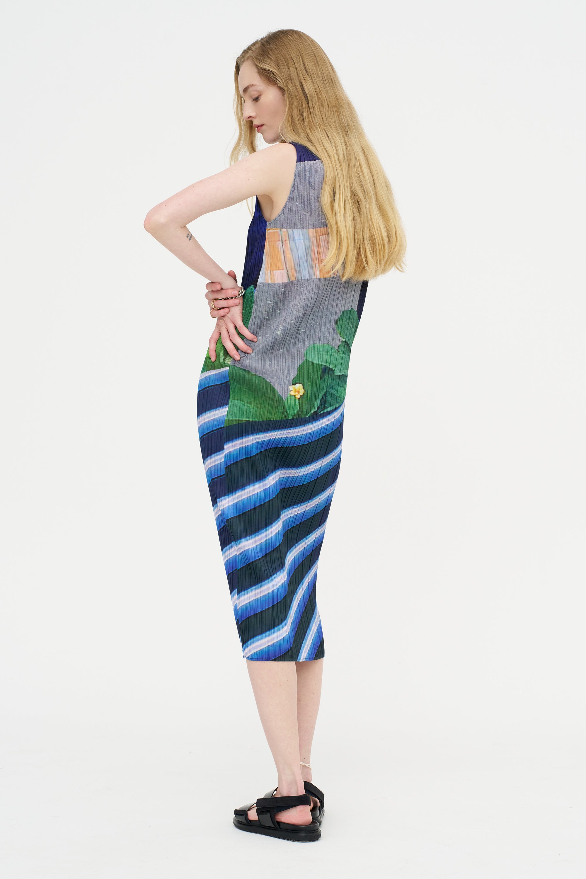 City Collage Dress, Gray &amp; Navy