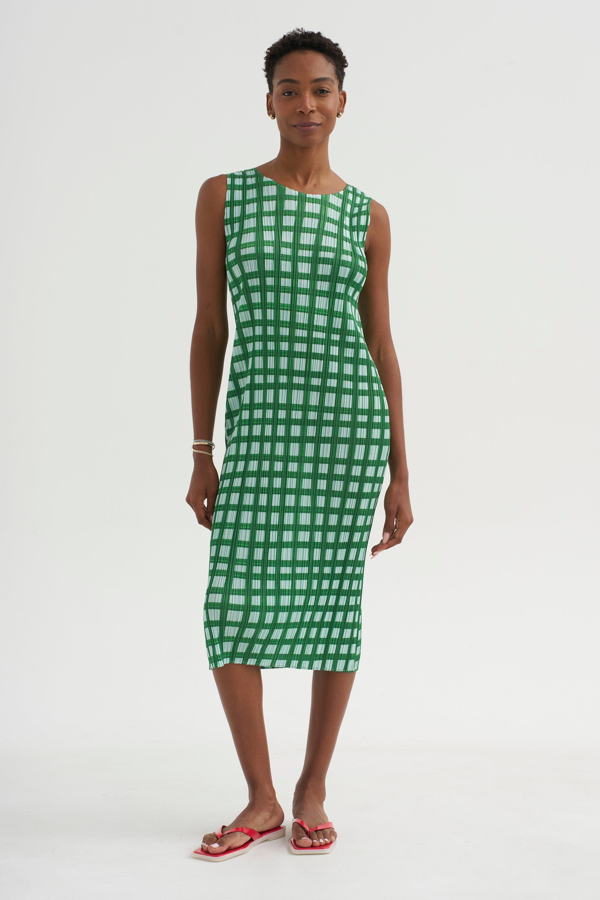 Basket Dress, Green – Kick Pleat