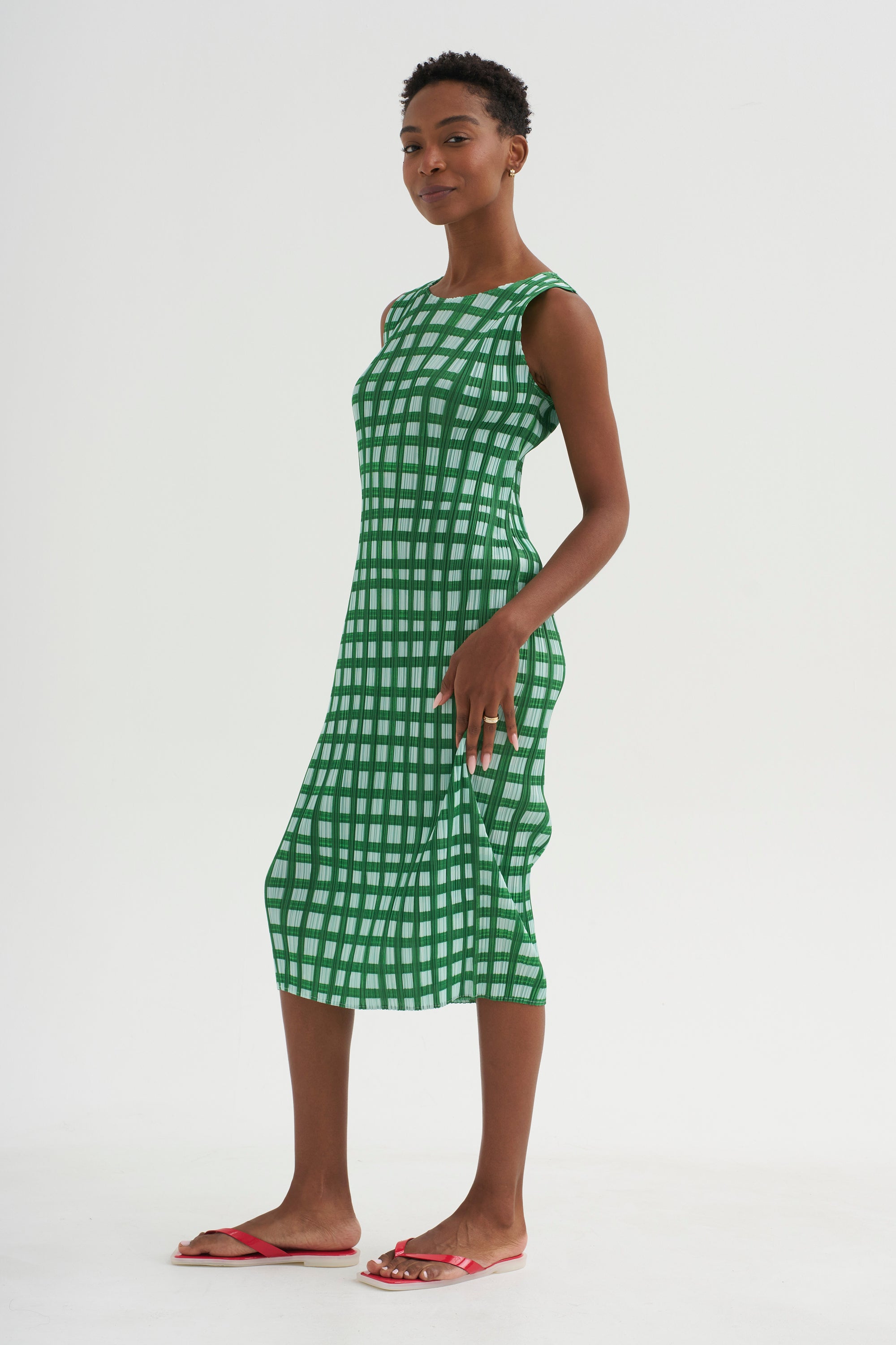 Basket Dress, Green – Kick Pleat