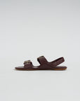 The Double Buckle Sandal, Oxblood