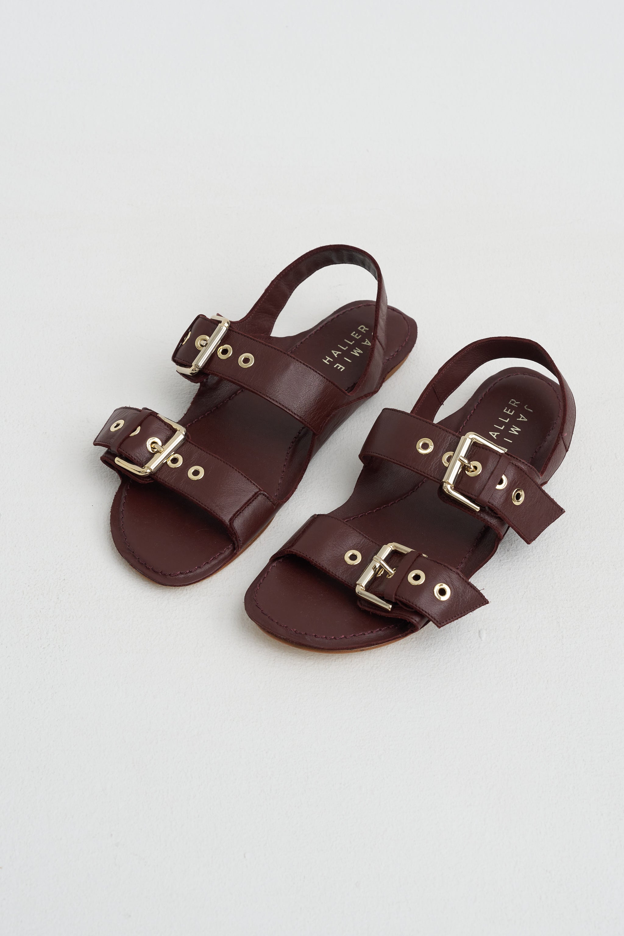 The Double Buckle Sandal, Oxblood – Kick Pleat