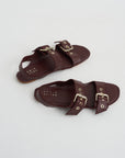 The Double Buckle Sandal, Oxblood