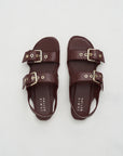 The Double Buckle Sandal, Oxblood