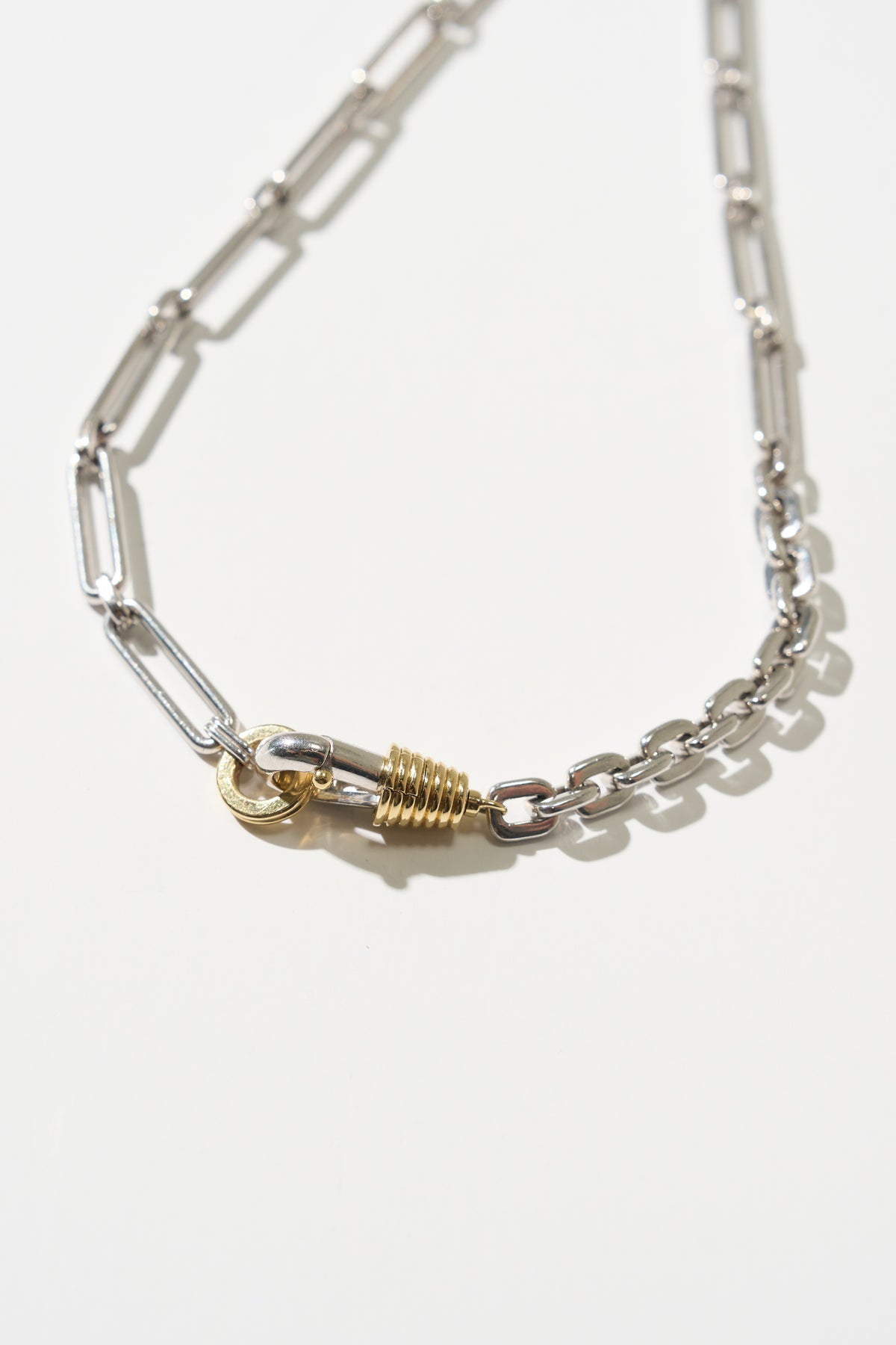 Chunky Chain Necklace, Silver &amp; Gold