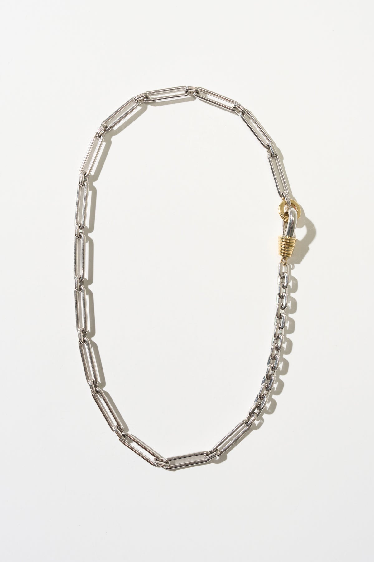 Chunky Chain Necklace, Silver &amp; Gold