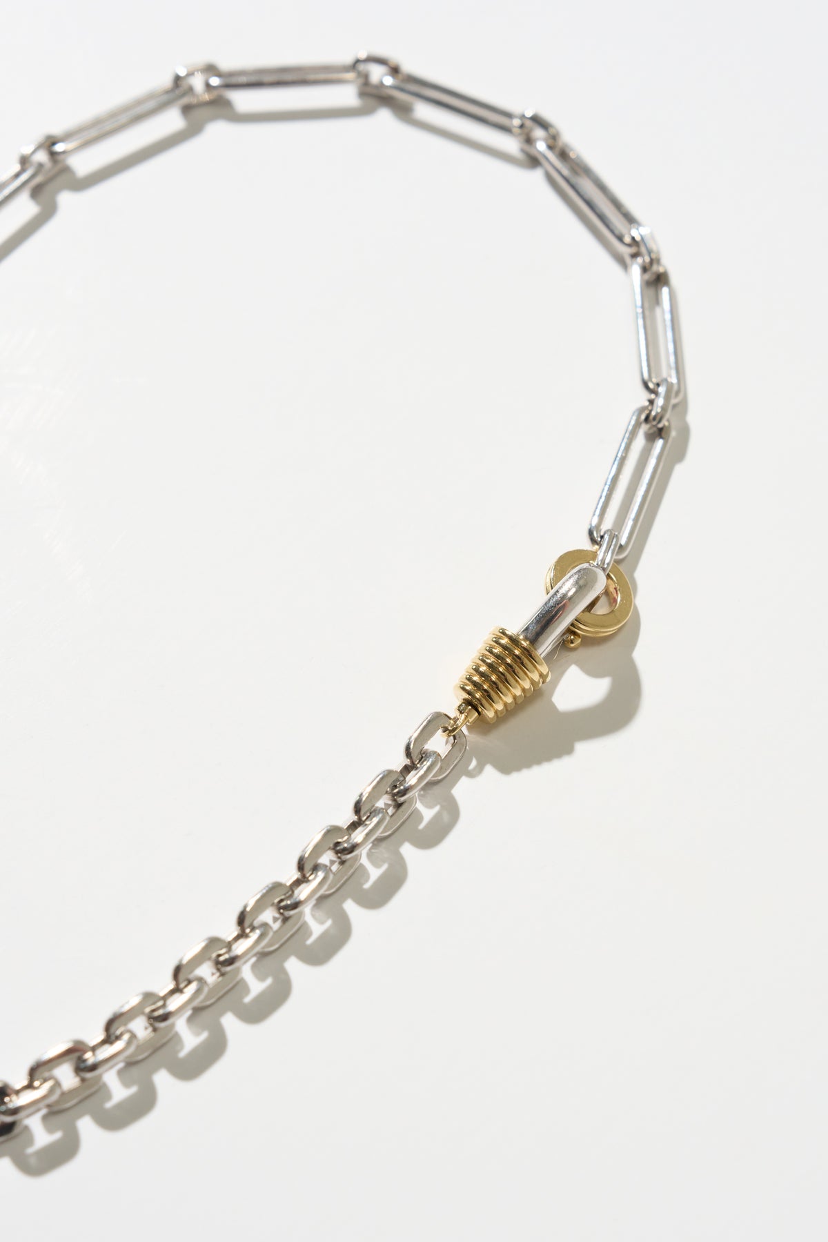 Chunky Chain Necklace, Silver &amp; Gold