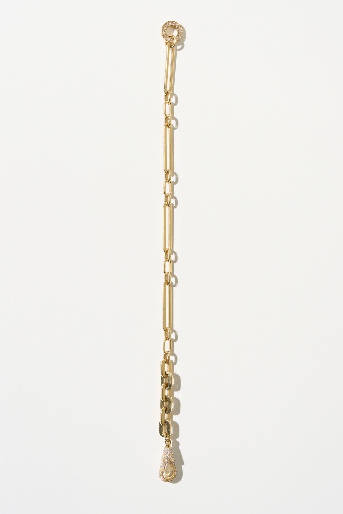 Chunky Chain Bracelet Full Diamond, Yellow Gold