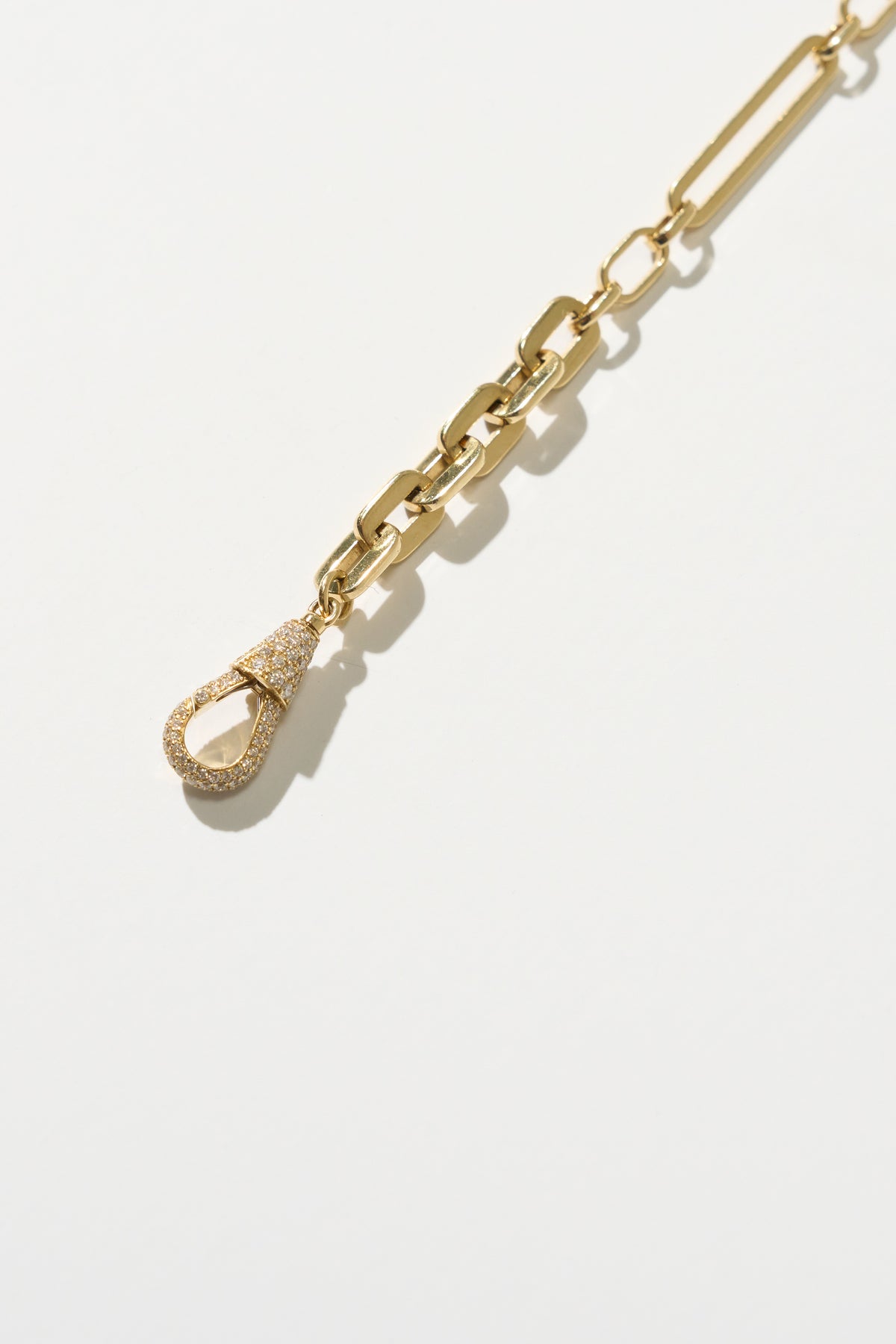 Chunky Chain Bracelet Full Diamond, Yellow Gold