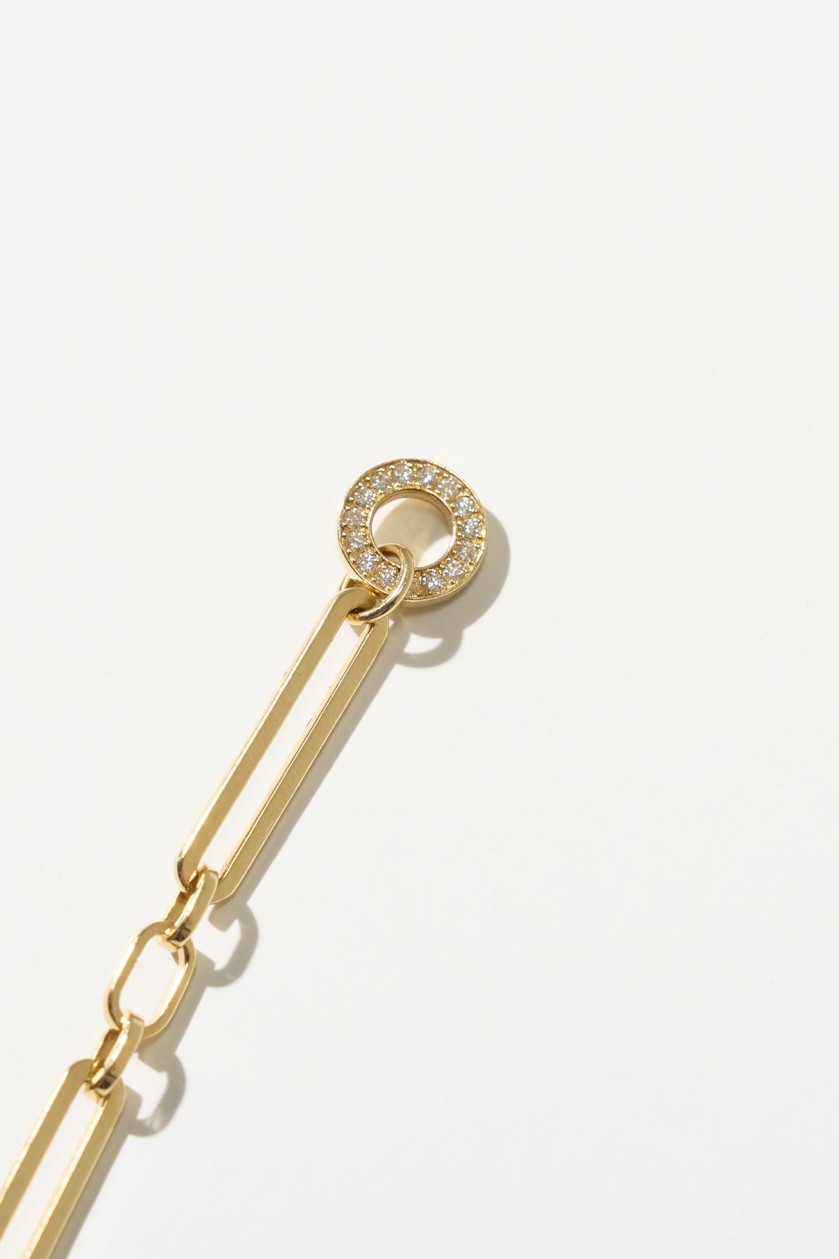 Chunky Chain Bracelet Full Diamond, Yellow Gold