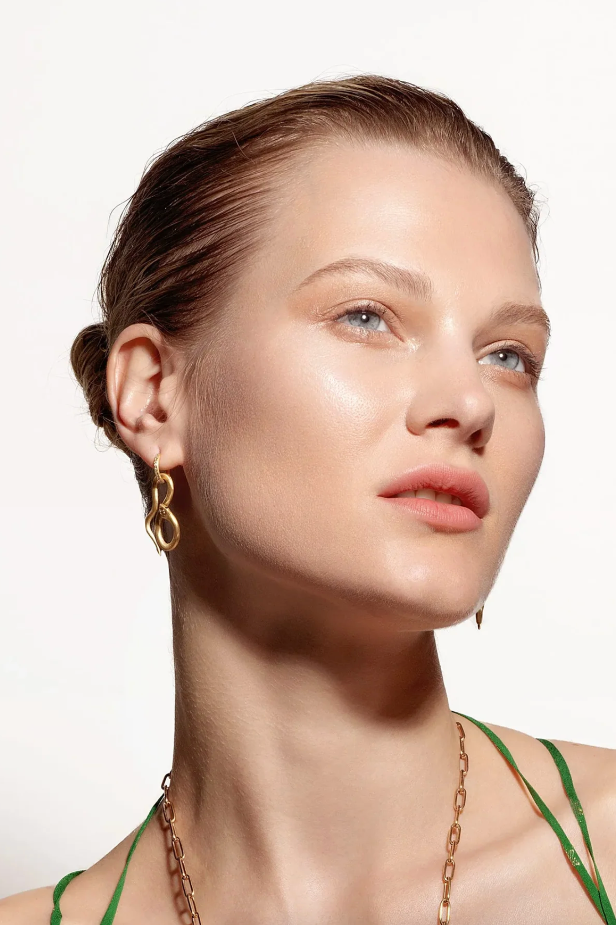 Jungle Snake Hoops Earrings, Yellow Gold