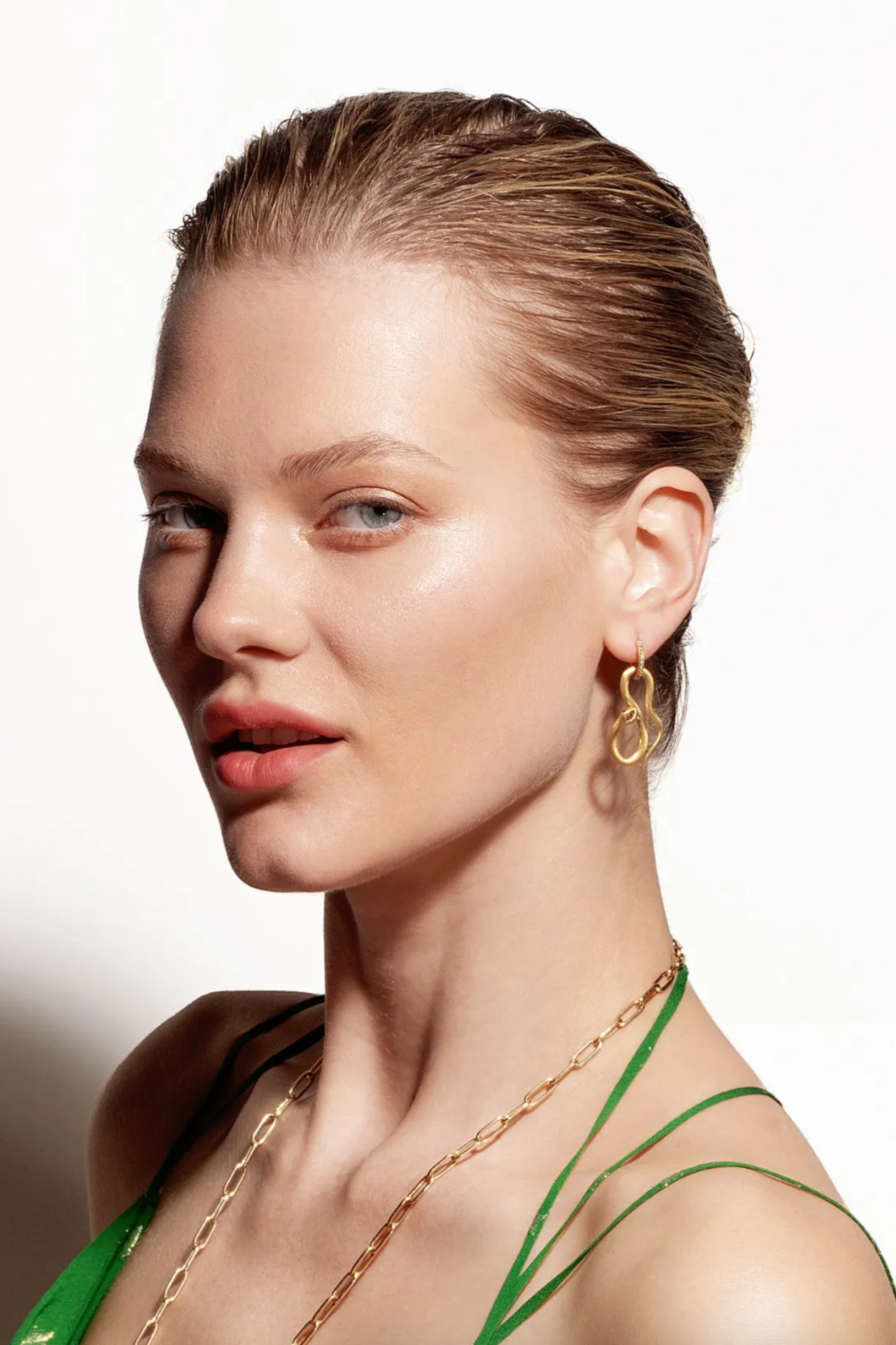 Jungle Snake Hoops Earrings, Yellow Gold