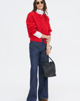 Riana Cotton Sweater, Vermillion