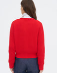 Riana Cotton Sweater, Vermillion