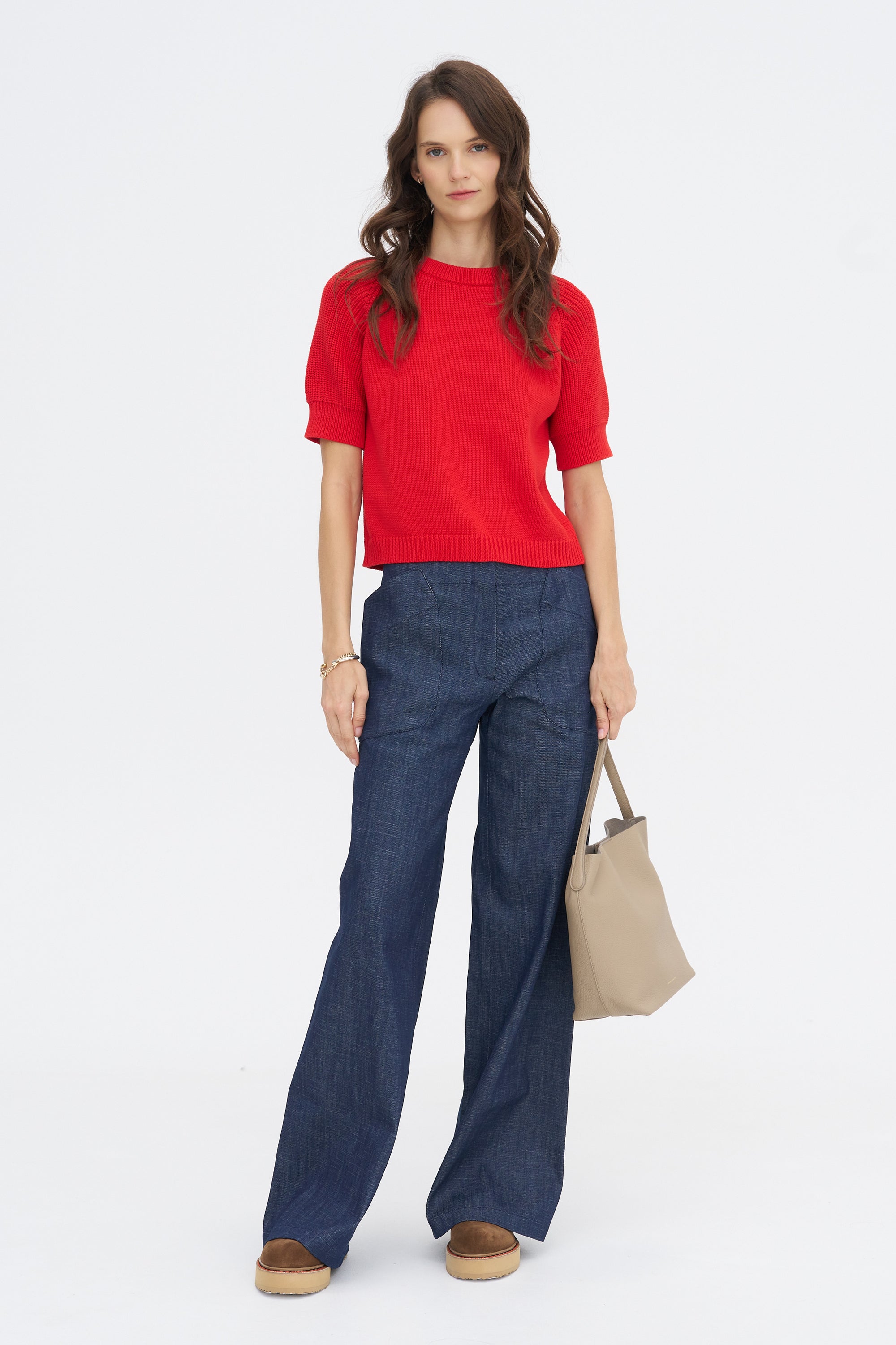 Chantal Cotton Top, Vermillion