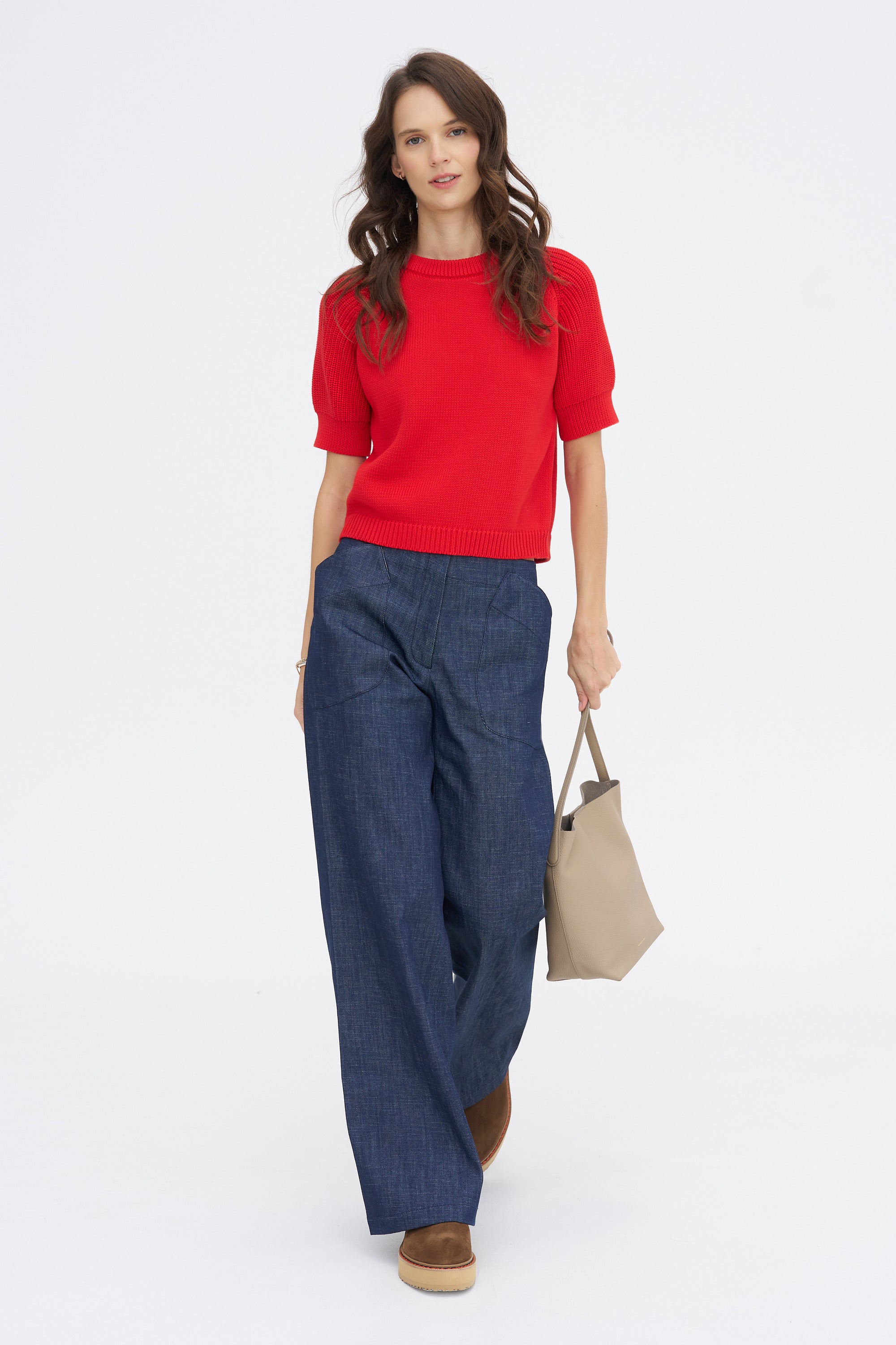 Chantal Cotton Top, Vermillion