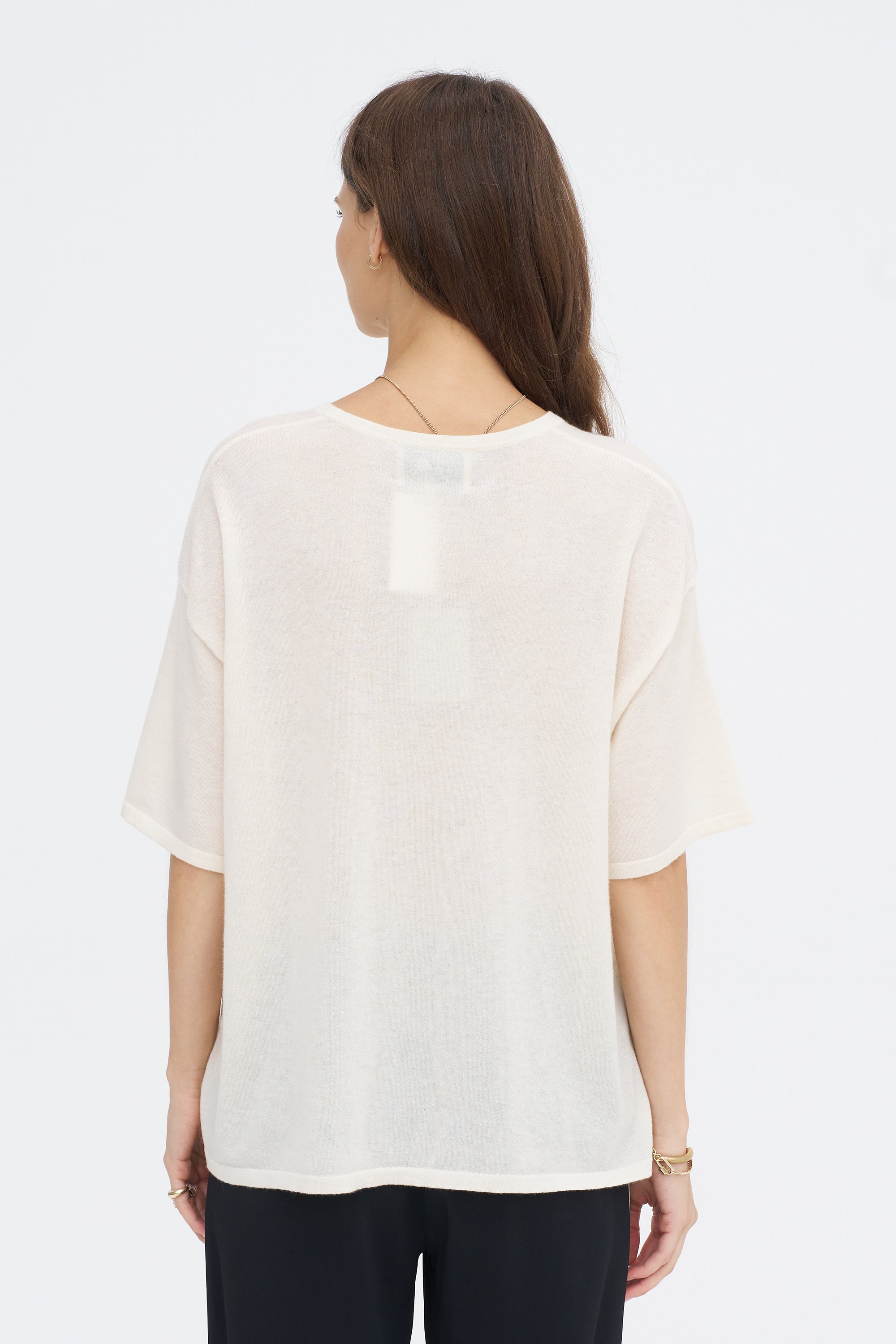 Hazel Superfine Cashmere Top, ivory