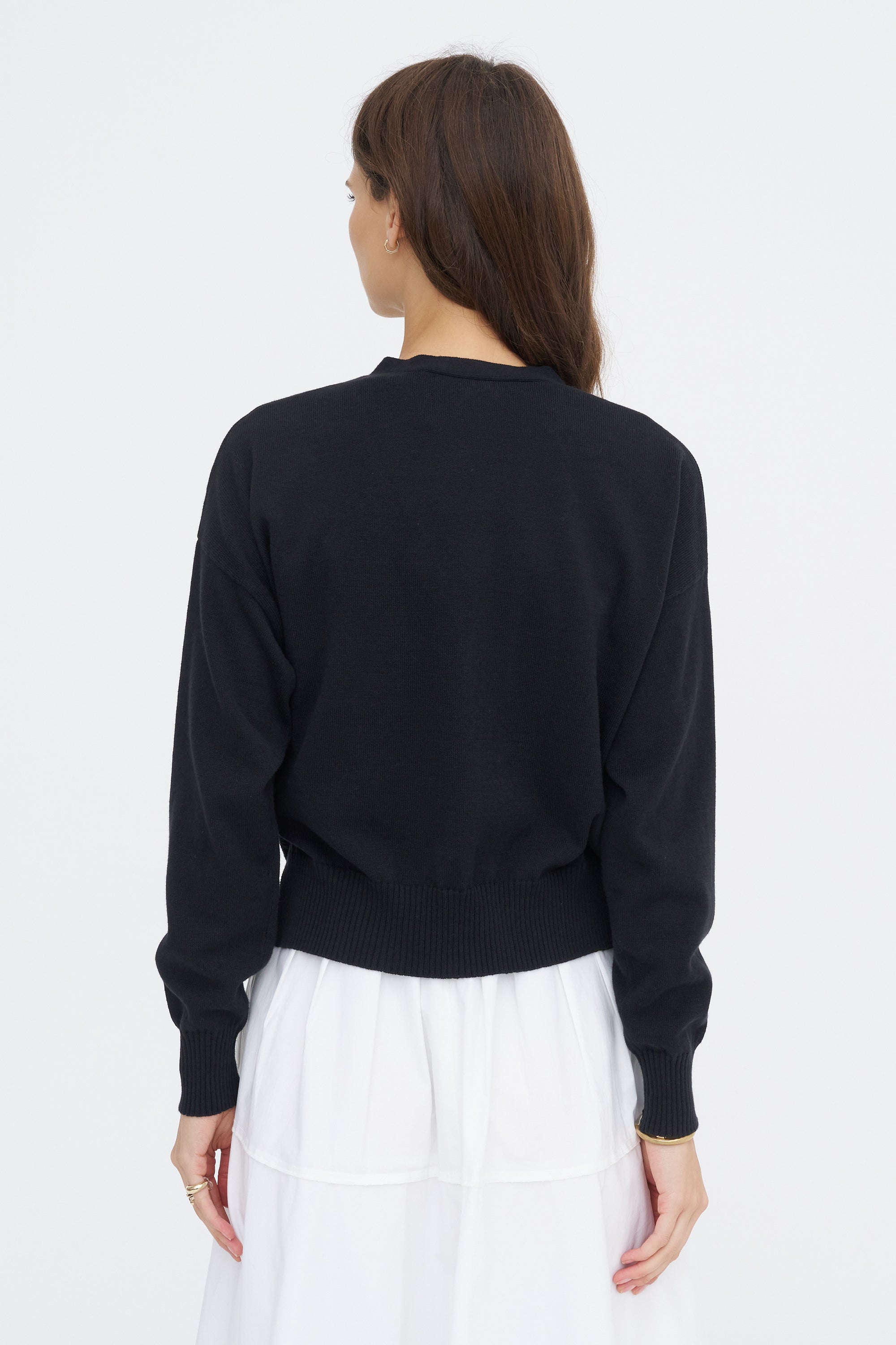 Lola Cotton Cashmere Cardigan, Black