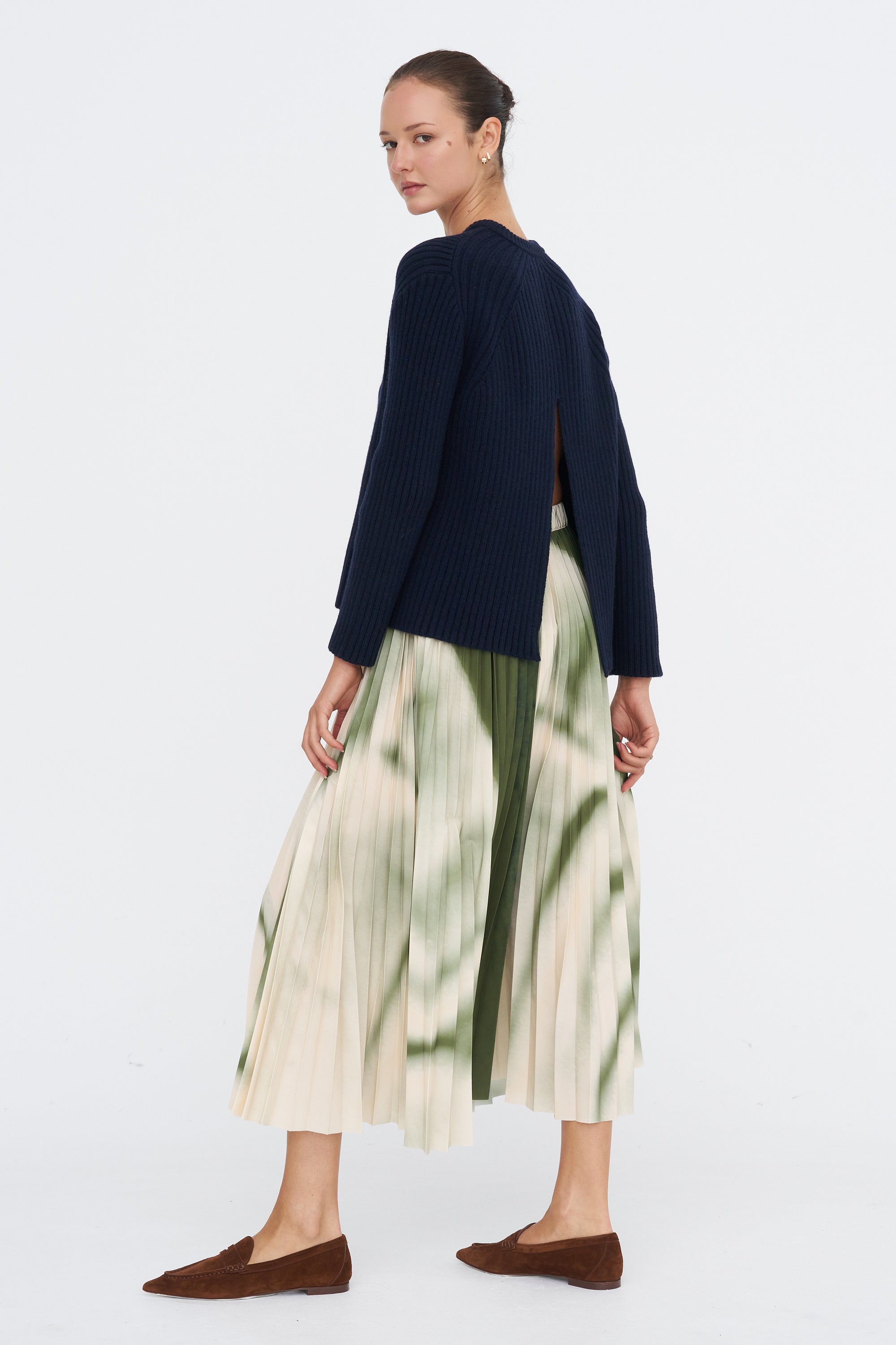Open Back Sweater, Navy