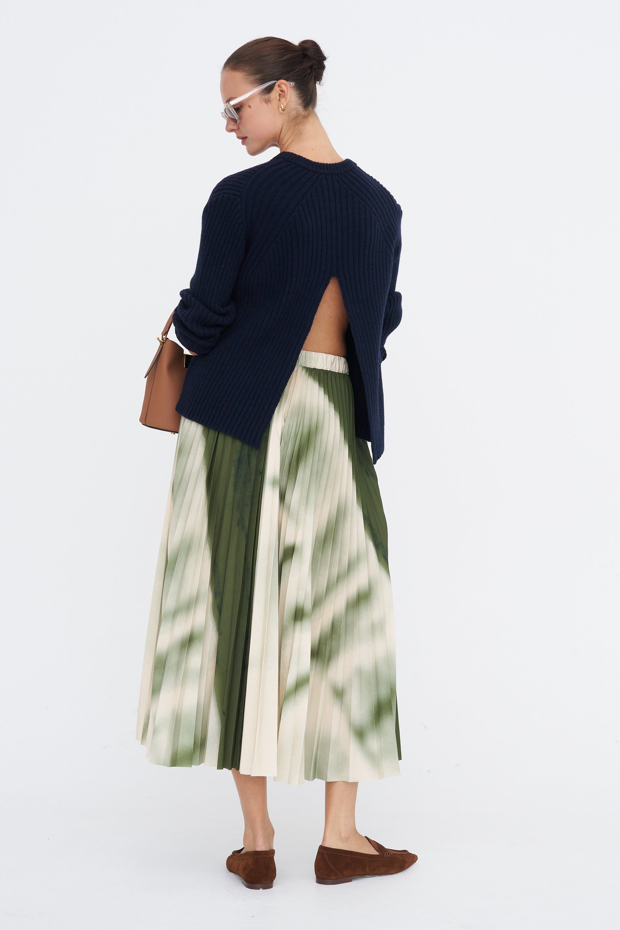 Open Back Sweater, Navy