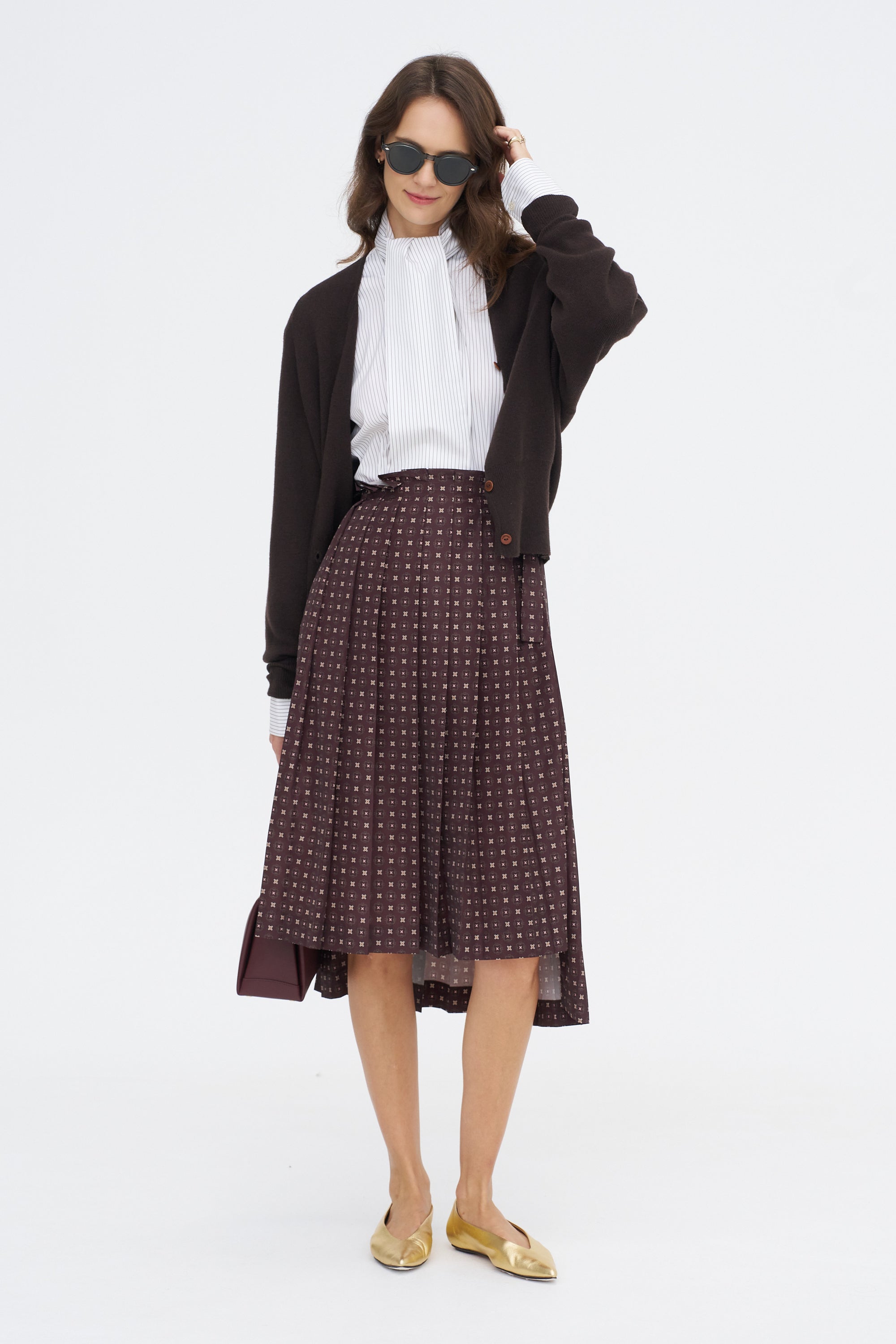 Merino &amp; Cashmere Cardigan, Brown