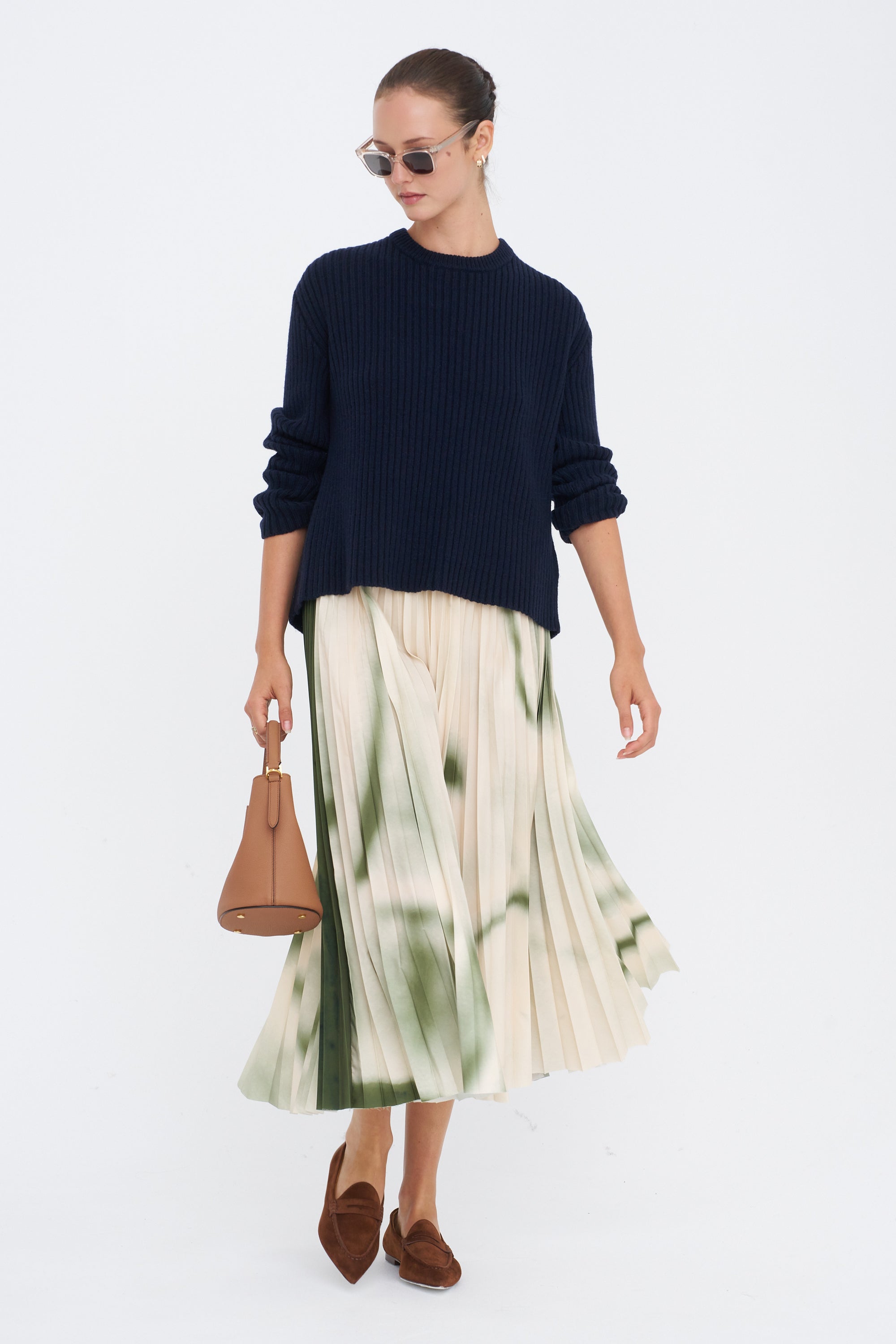 Open Back Sweater, Navy