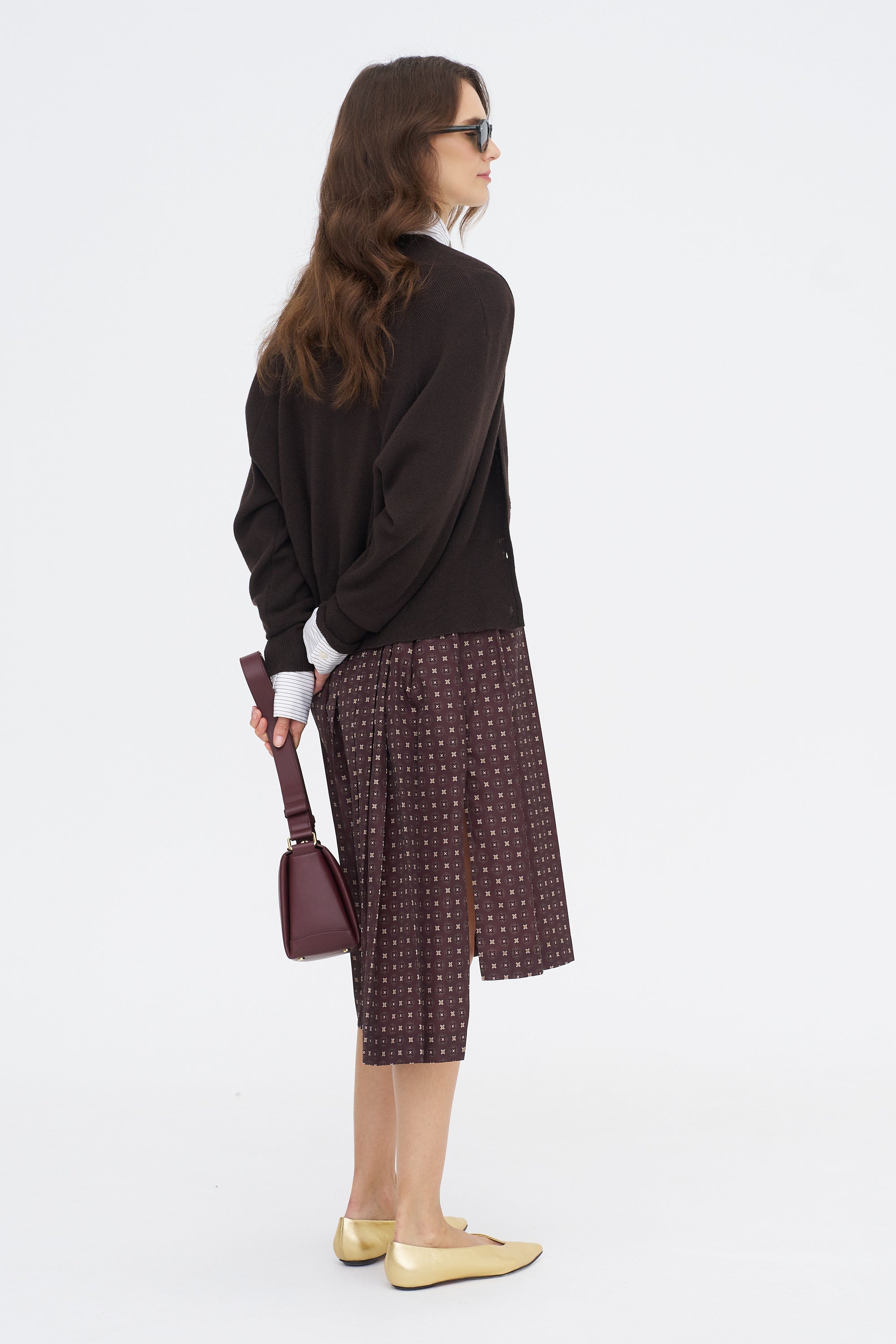 Merino &amp; Cashmere Cardigan, Brown