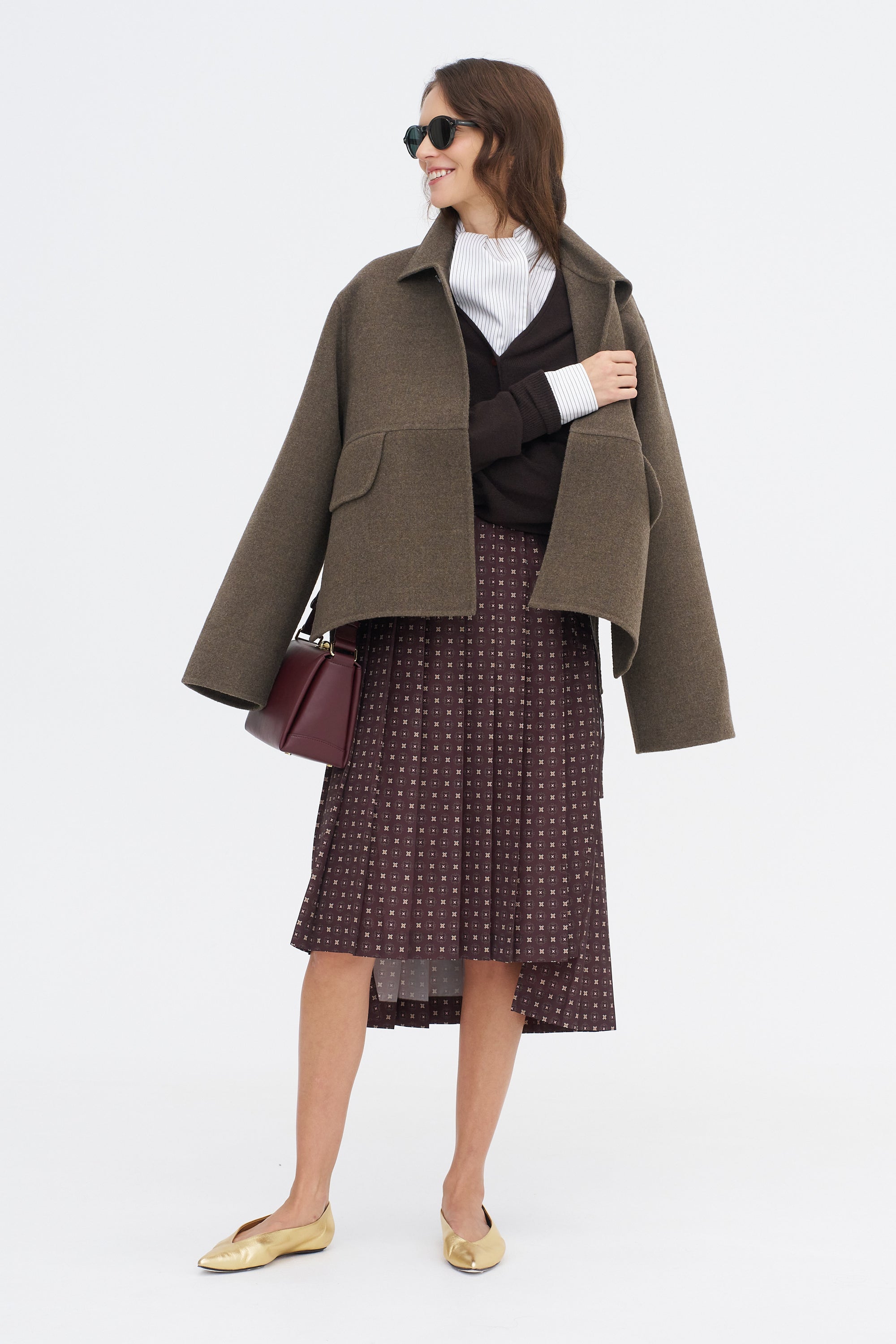 Merino &amp; Cashmere Cardigan, Brown