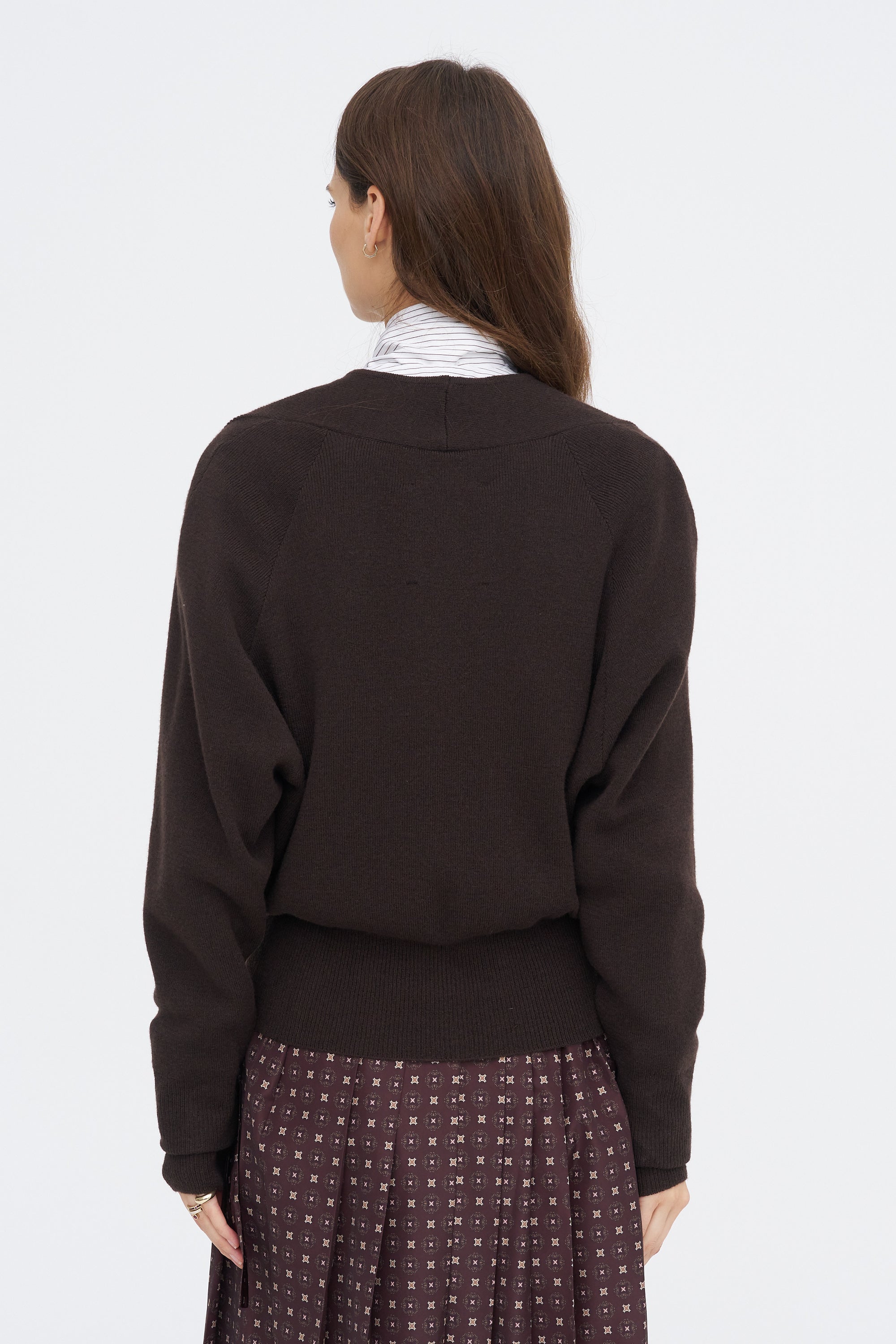 Merino &amp; Cashmere Cardigan, Brown