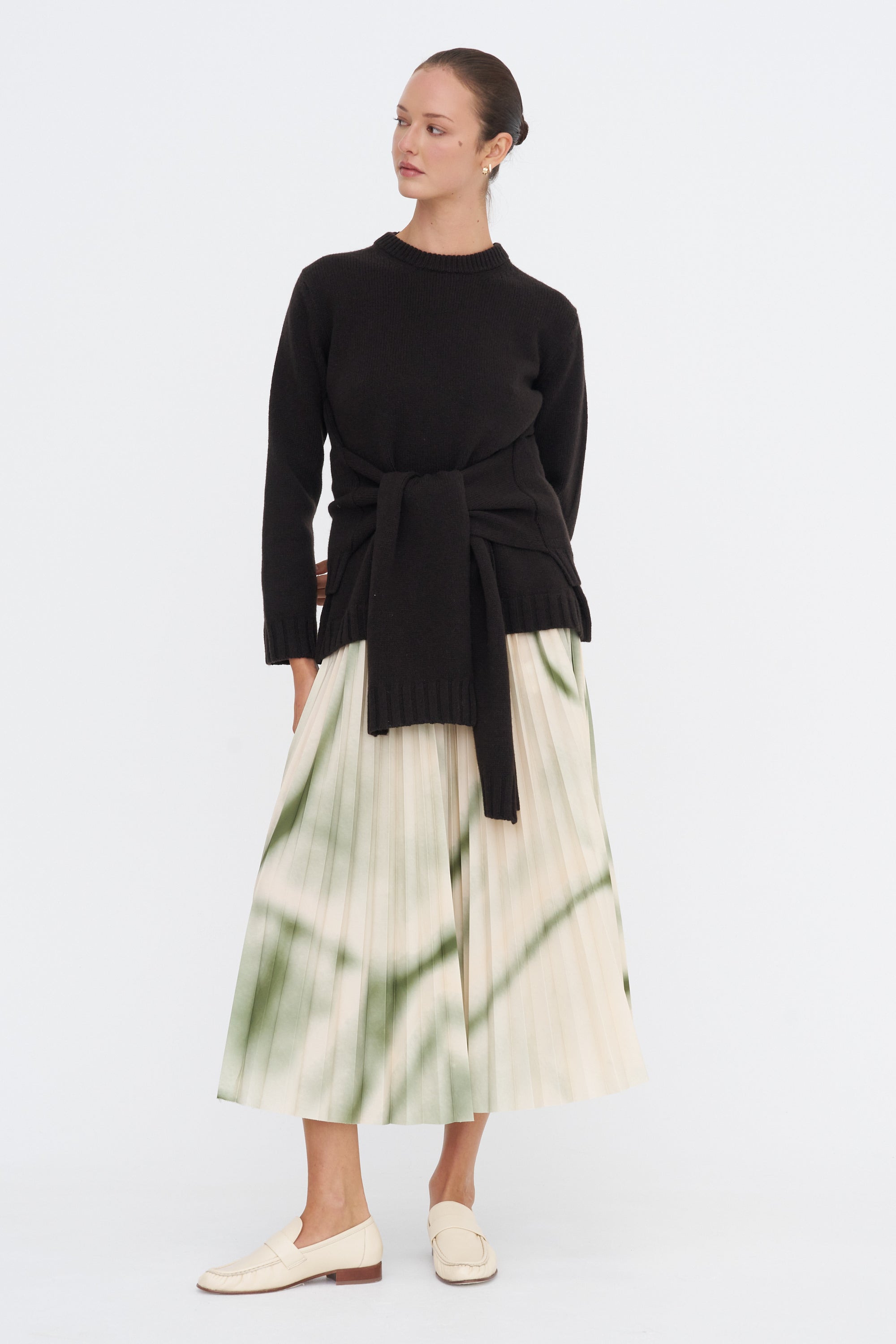 Soleil Skirt, Green &amp; White