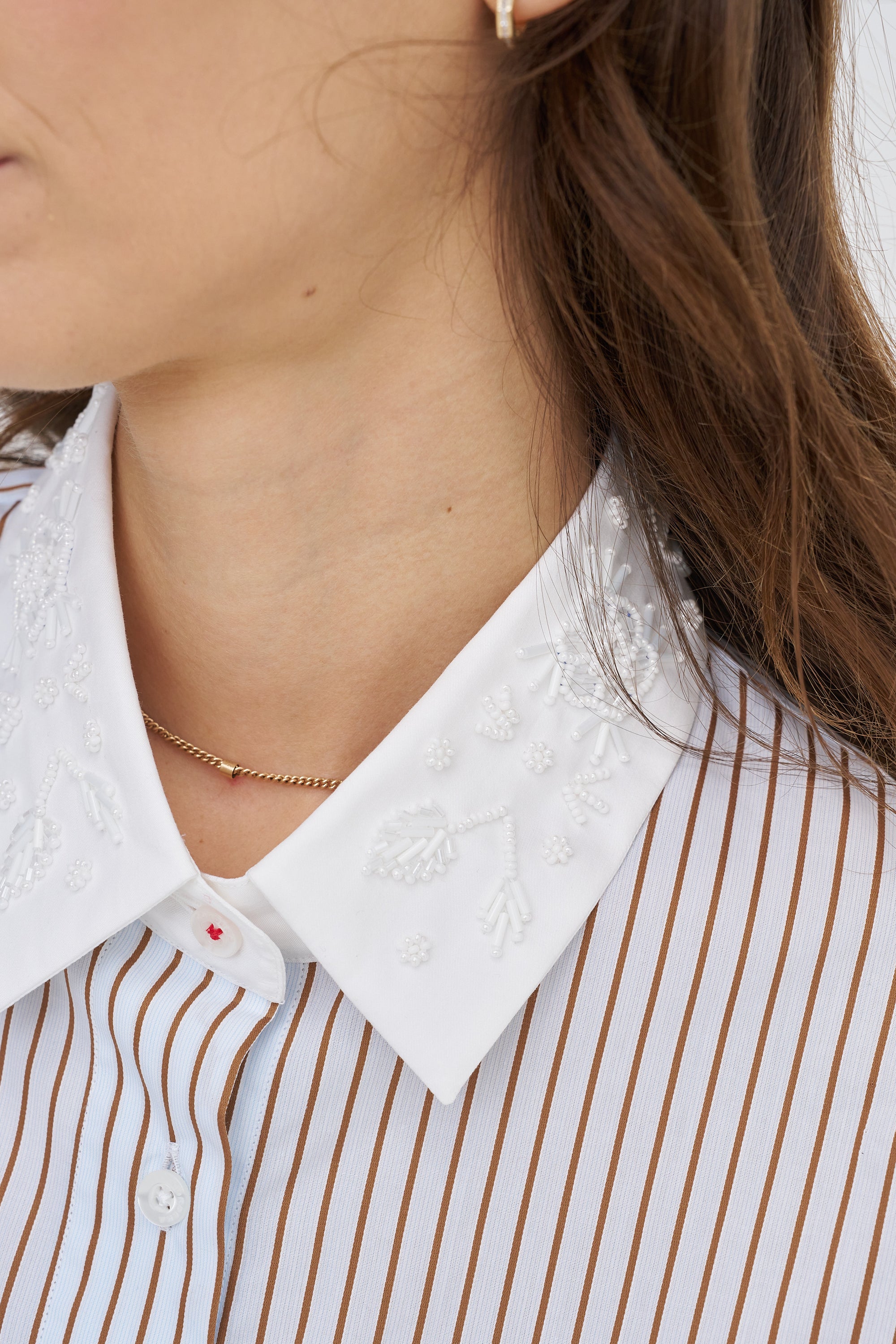 Embellished Striped Shirt, Stripe