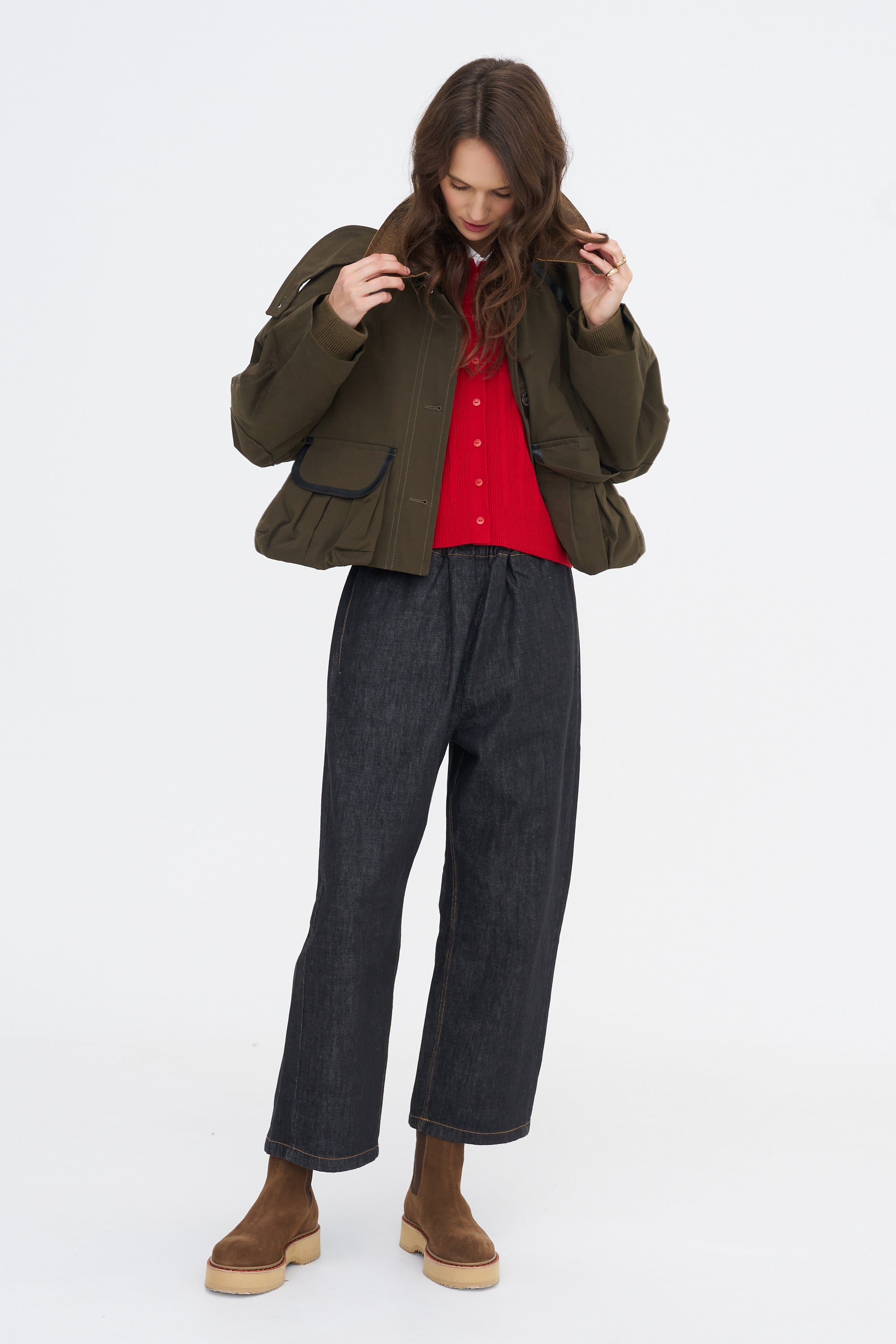 Merino Wool Ribbed Waistcoat, Red