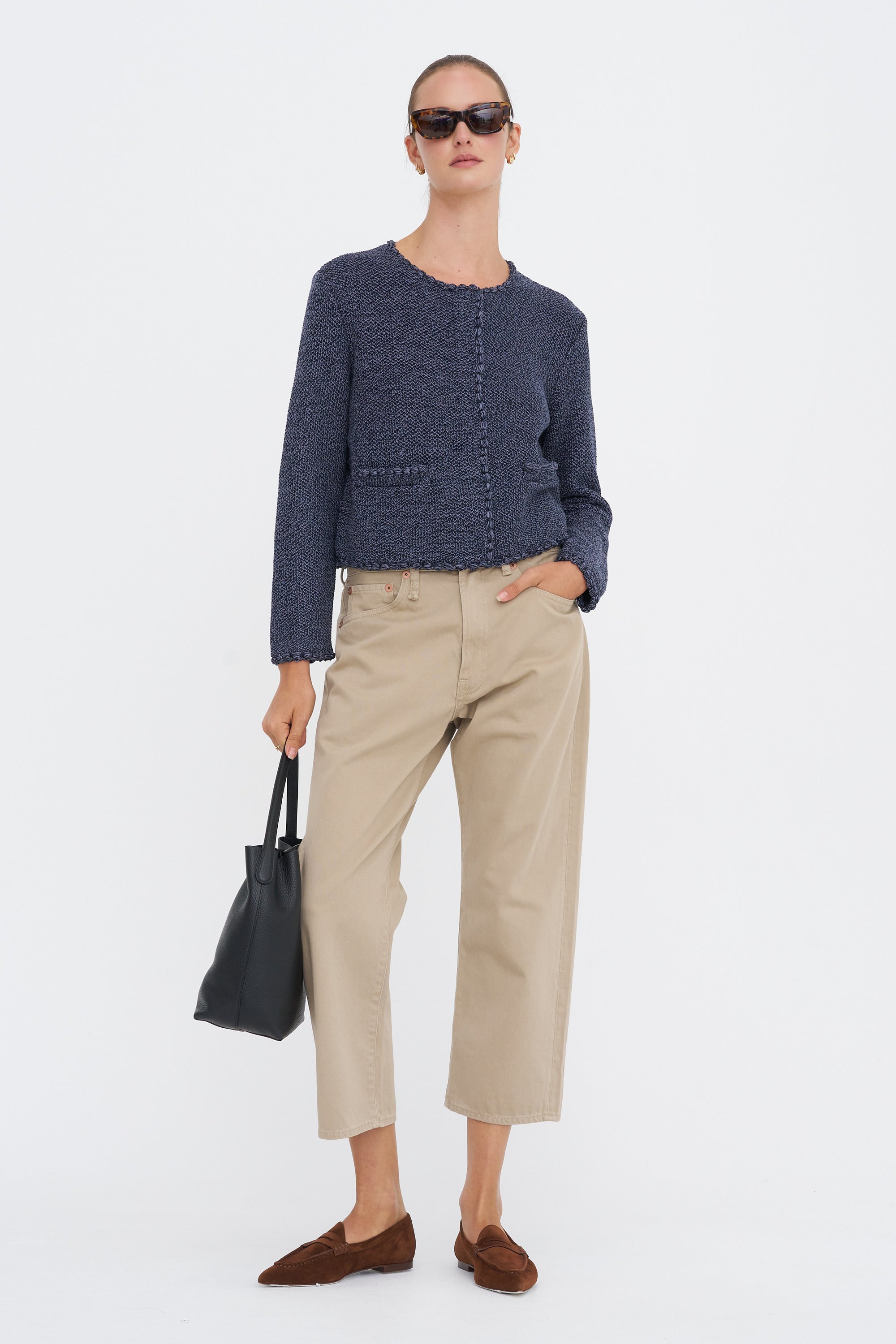 Nidia Macrame Jacket, Navy &amp; Slate