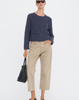 Nidia Macrame Jacket, Navy & Slate