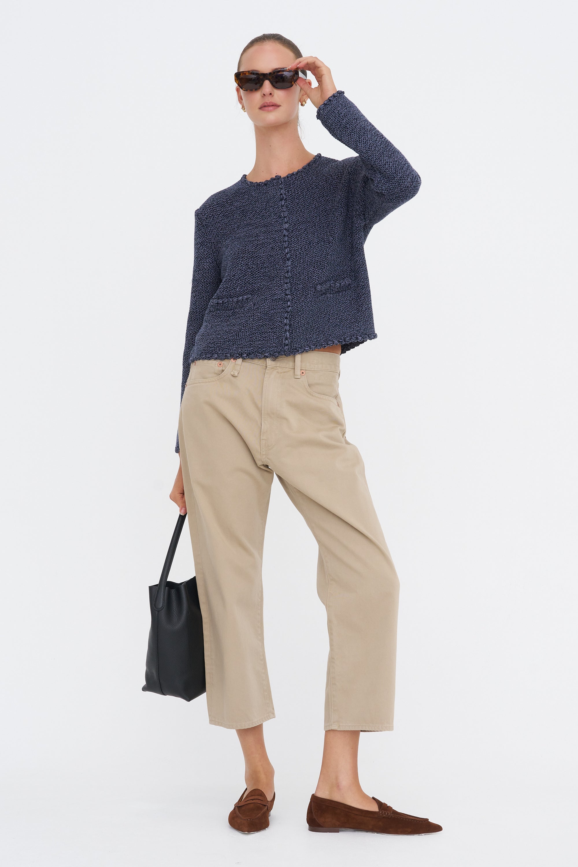 Nidia Macrame Jacket, Navy &amp; Slate