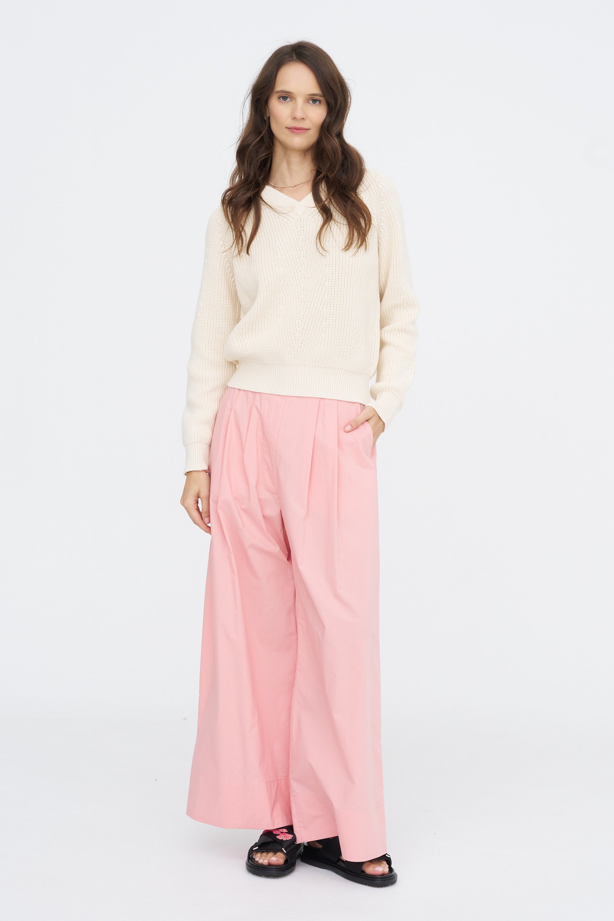 Mimi Cotton Sweater, Off White