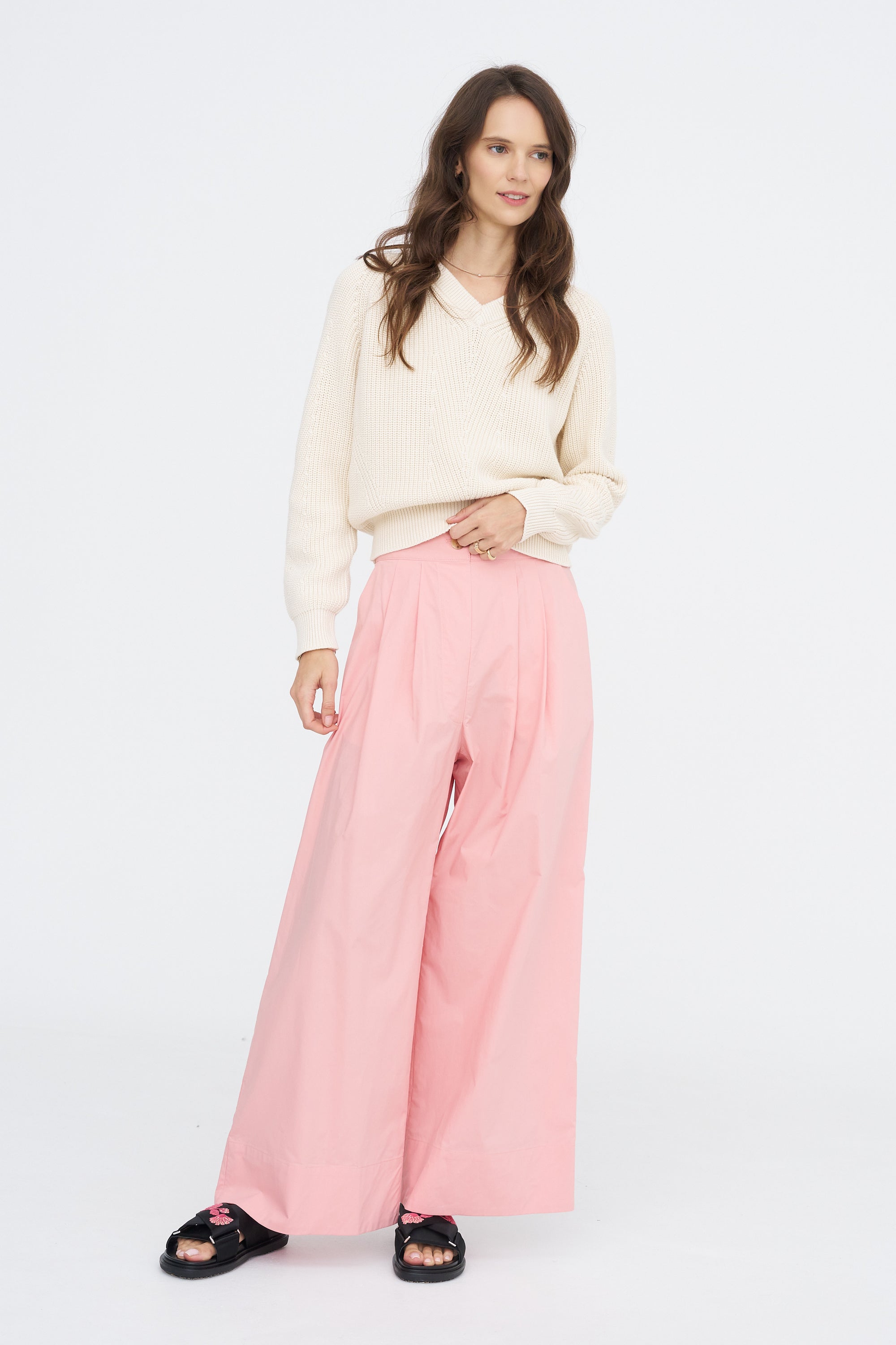 Mimi Cotton Sweater, Off White