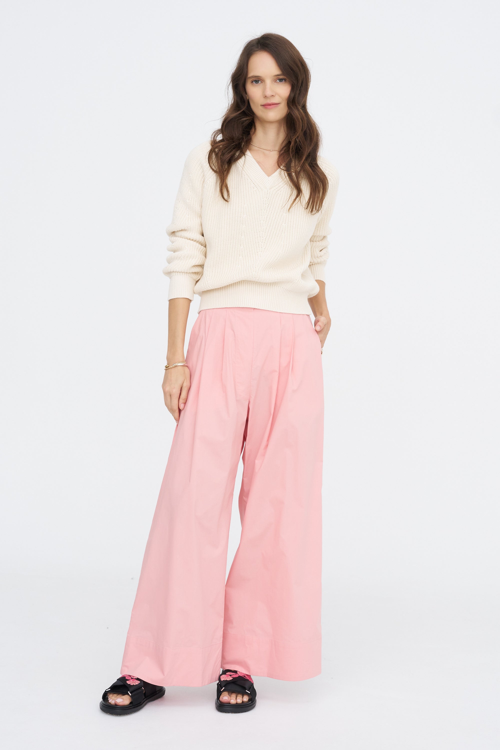 Mimi Cotton Sweater, Off White