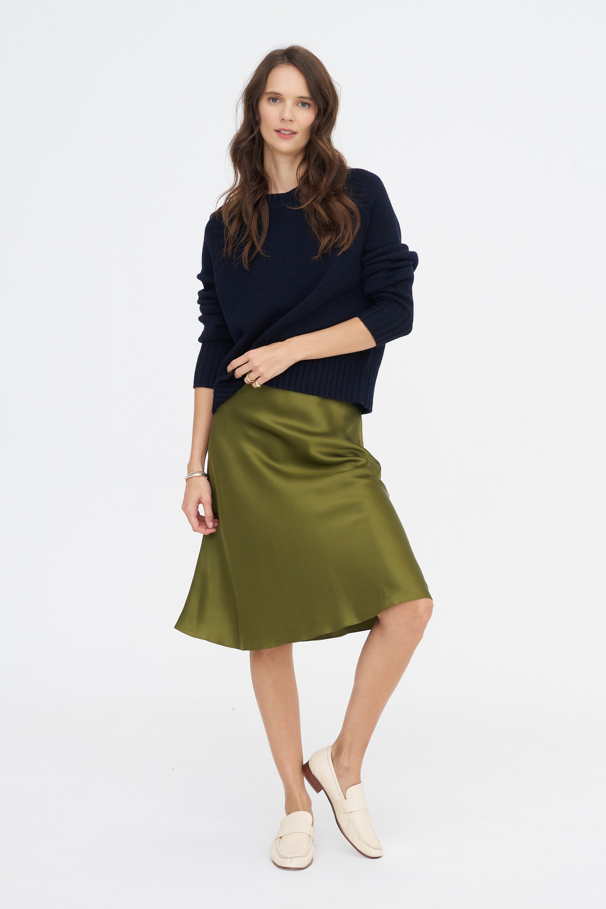 Bias Skirt, Olive
