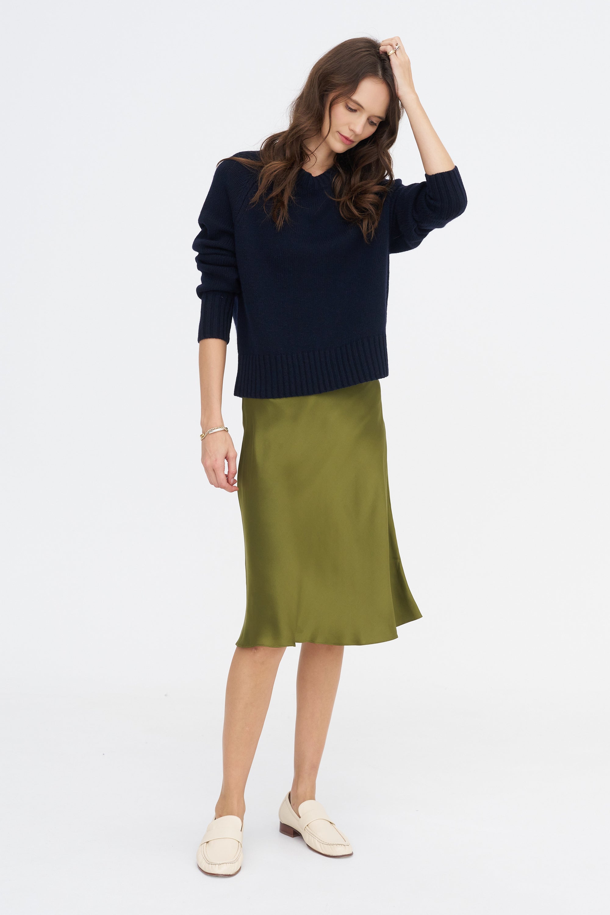 Bias Skirt, Olive