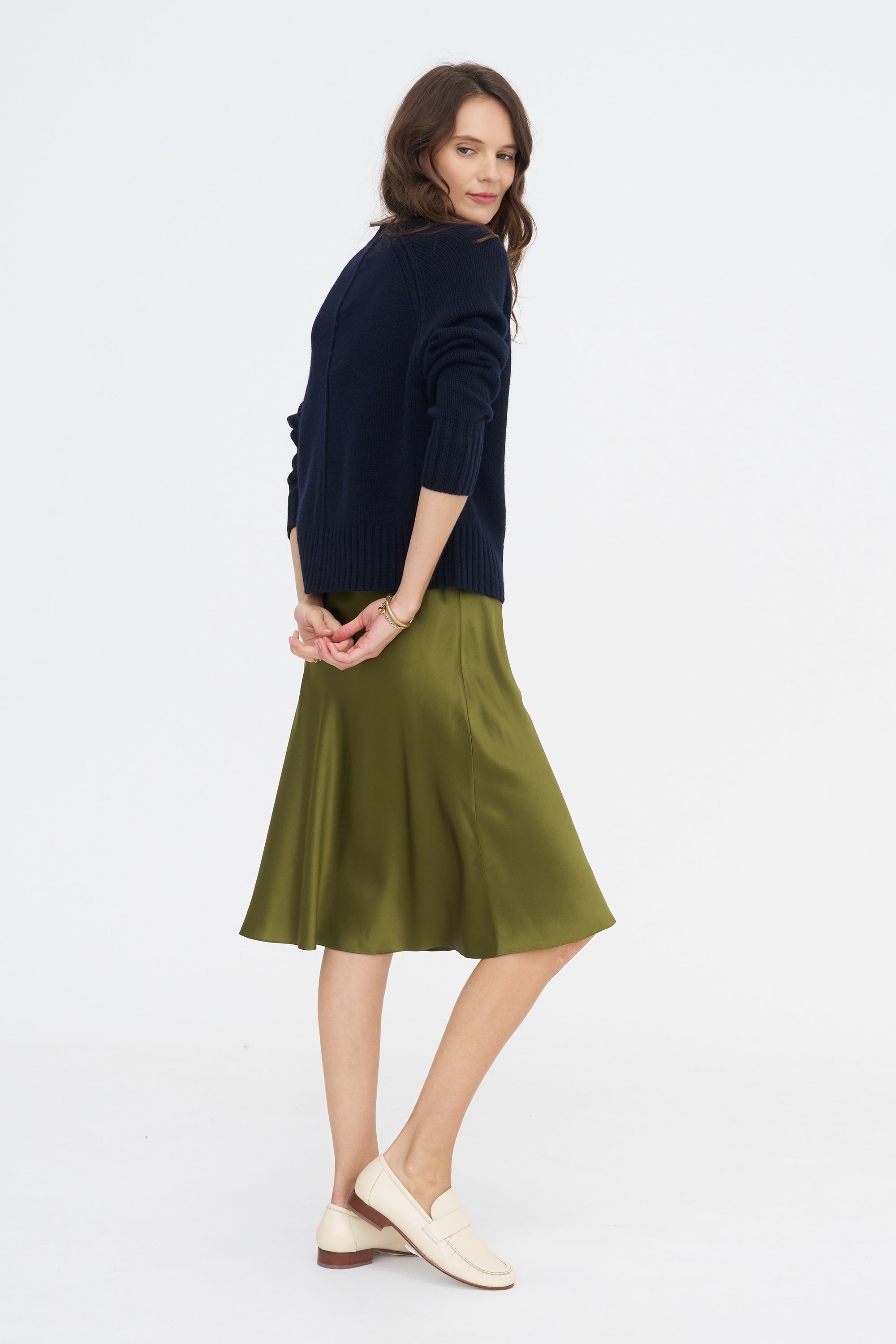 Bias Skirt, Olive