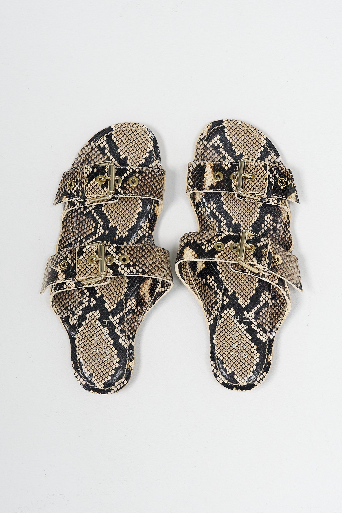 The Double Buckle Slide, Taupe
