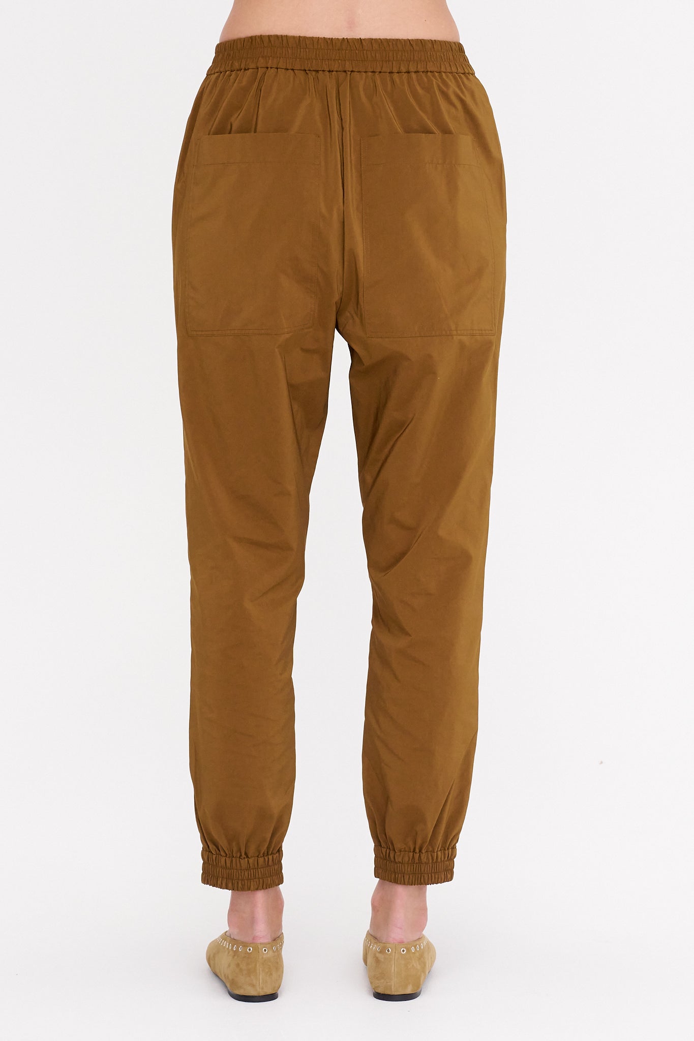 Nylon Zipper Jogger - Short, Brown