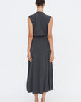 Clara Knit Flared Dress, Mid Grey Melange