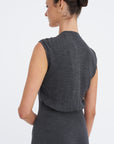 Clara Knit Flared Dress, Mid Grey Melange