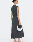 Clara Knit Flared Dress, Mid Grey Melange